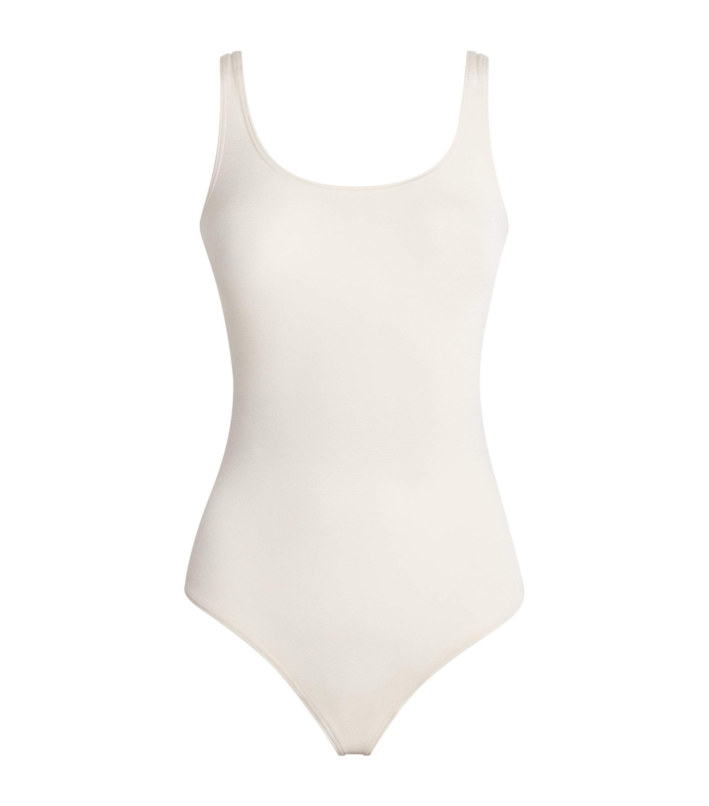 Wolford Womens Cotton-Blend Jamaika Bodysuit Buttercrea Image 1