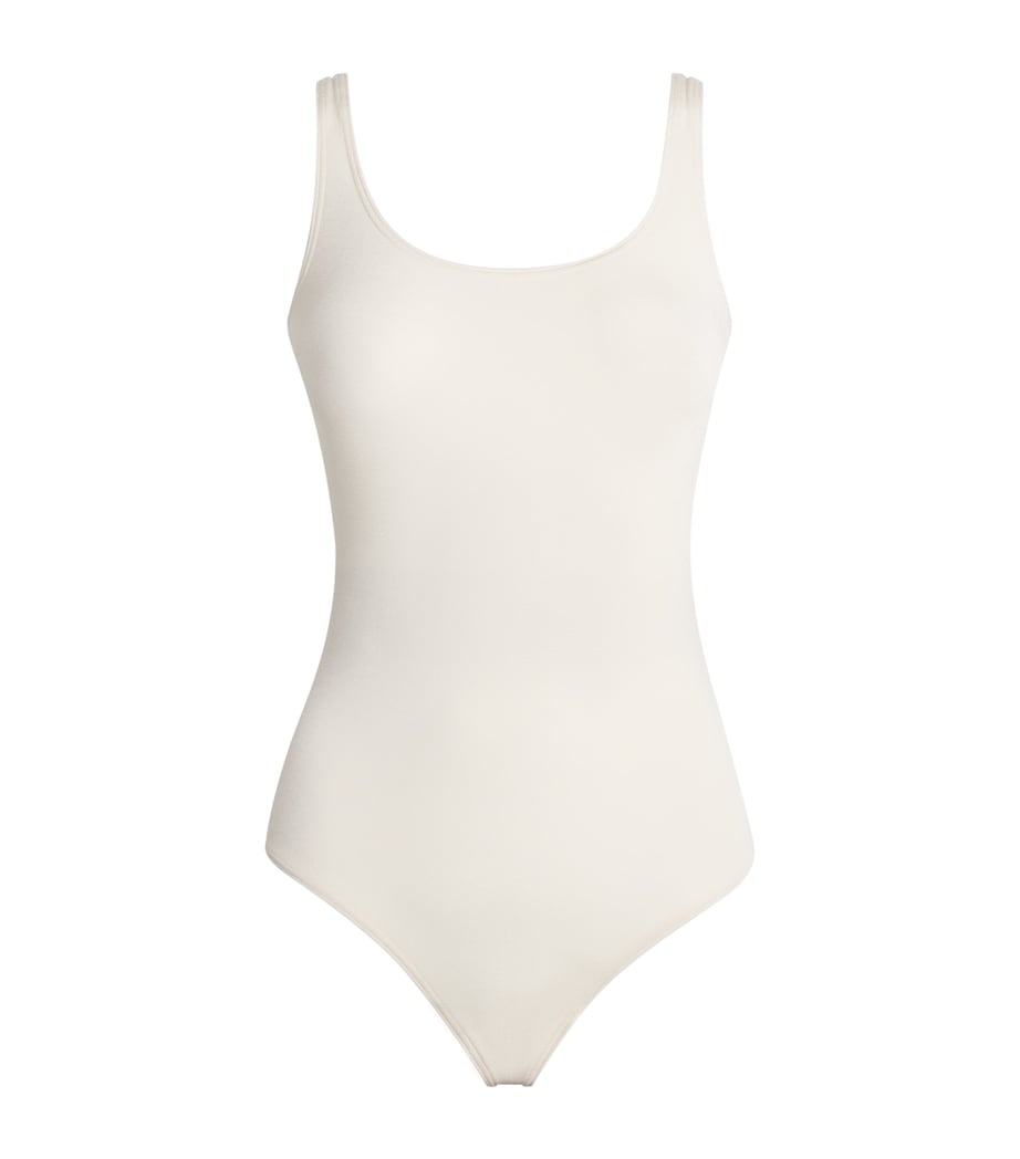 Wolford Womens Cotton-Blend Jamaika Bodysuit Buttercrea Image 1