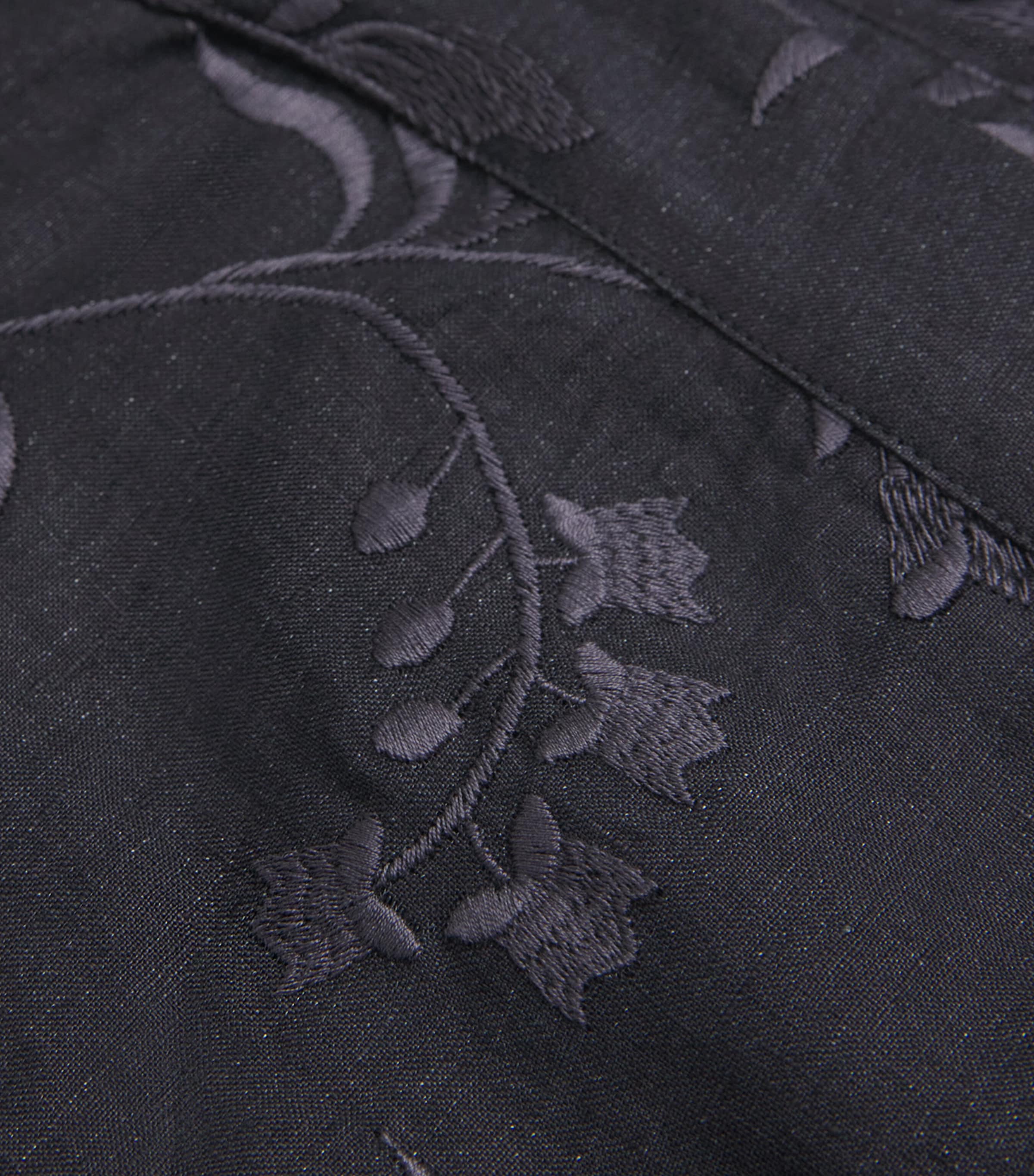 x Harrods Linen Floral-Embroidered Blouse NERO Image 5