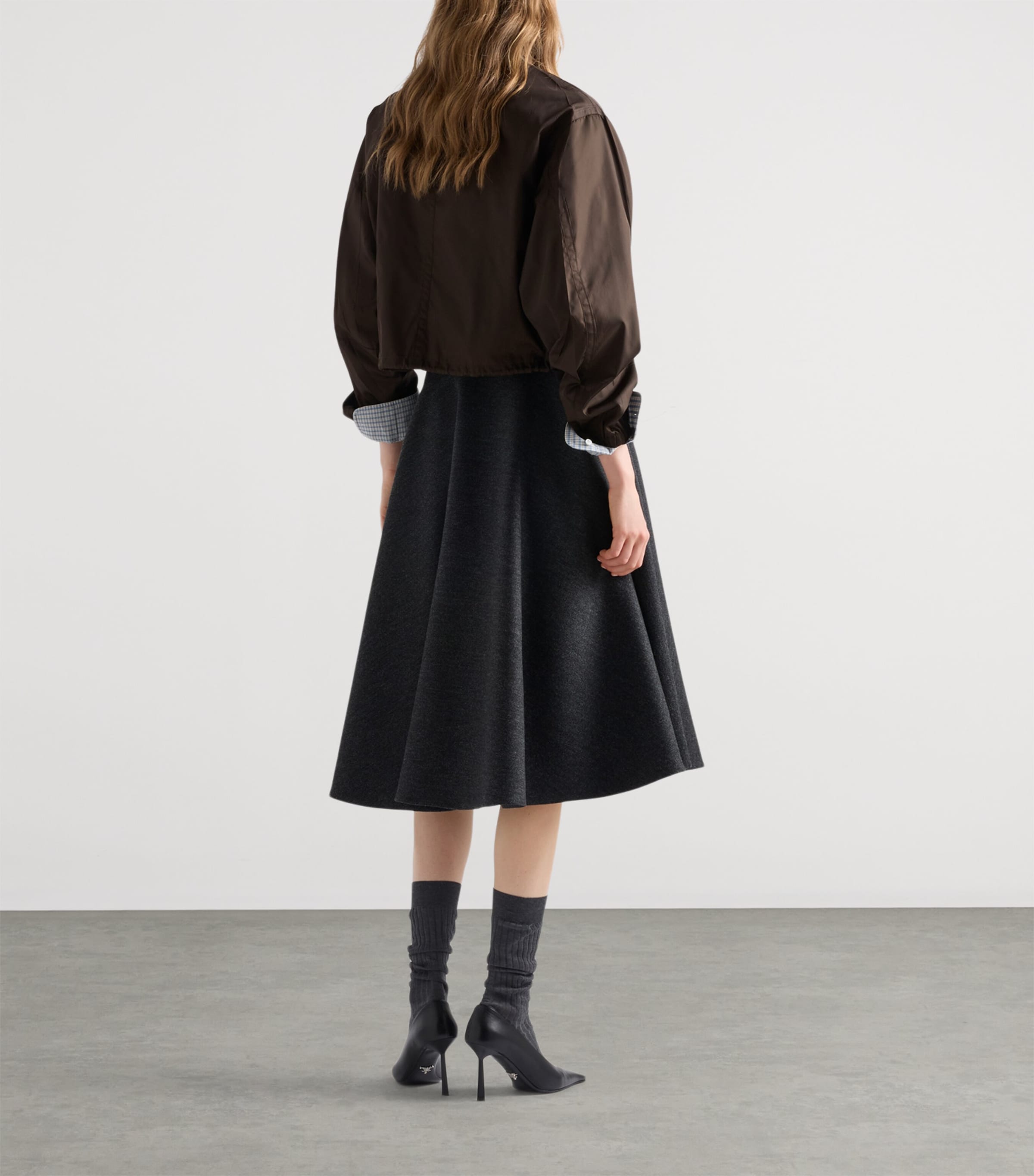 Prada Womens Re-Nylon Triangle Jacket Brown Image 5