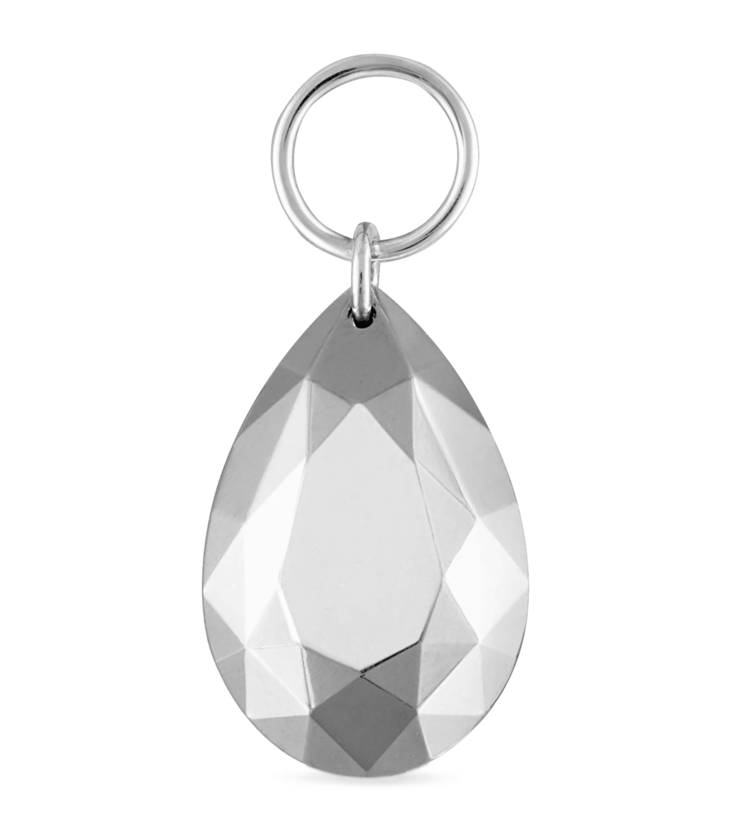 Maria Tash Faceted Pear Single Charm In White