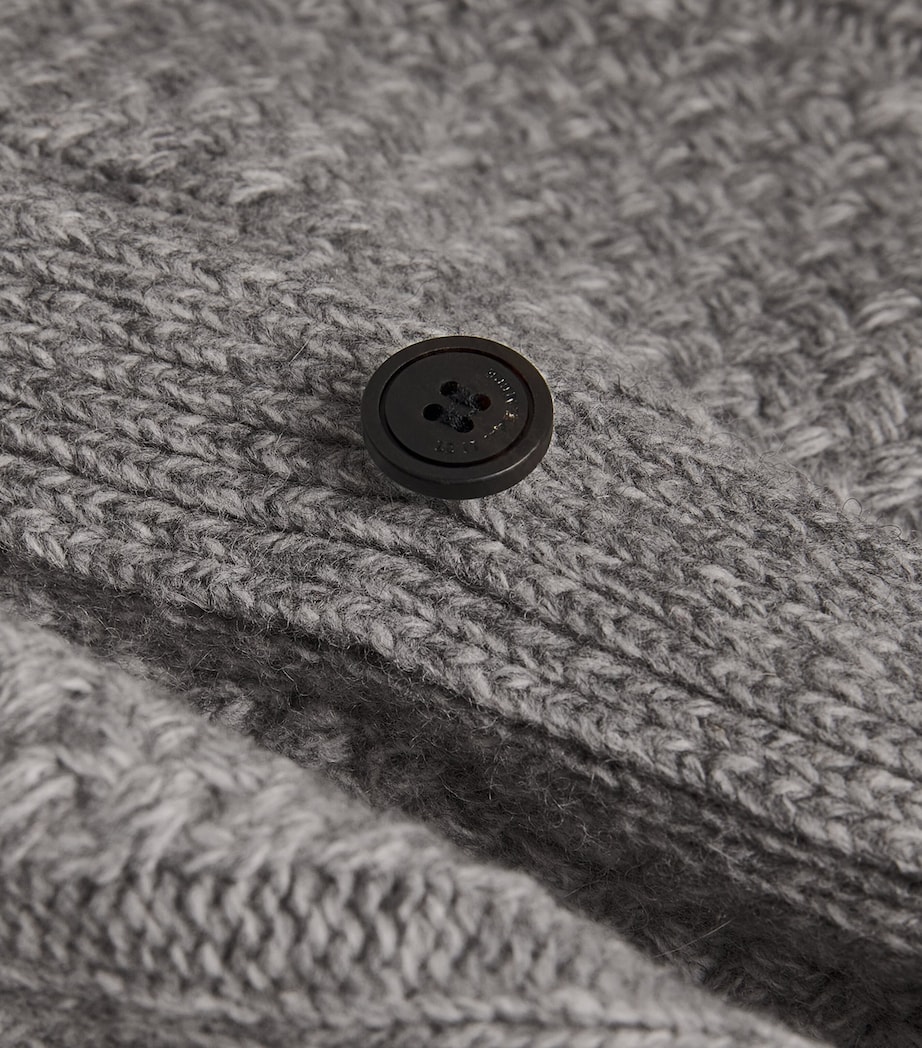 Wool-Blend Textured Cardigan GRAY Image 5