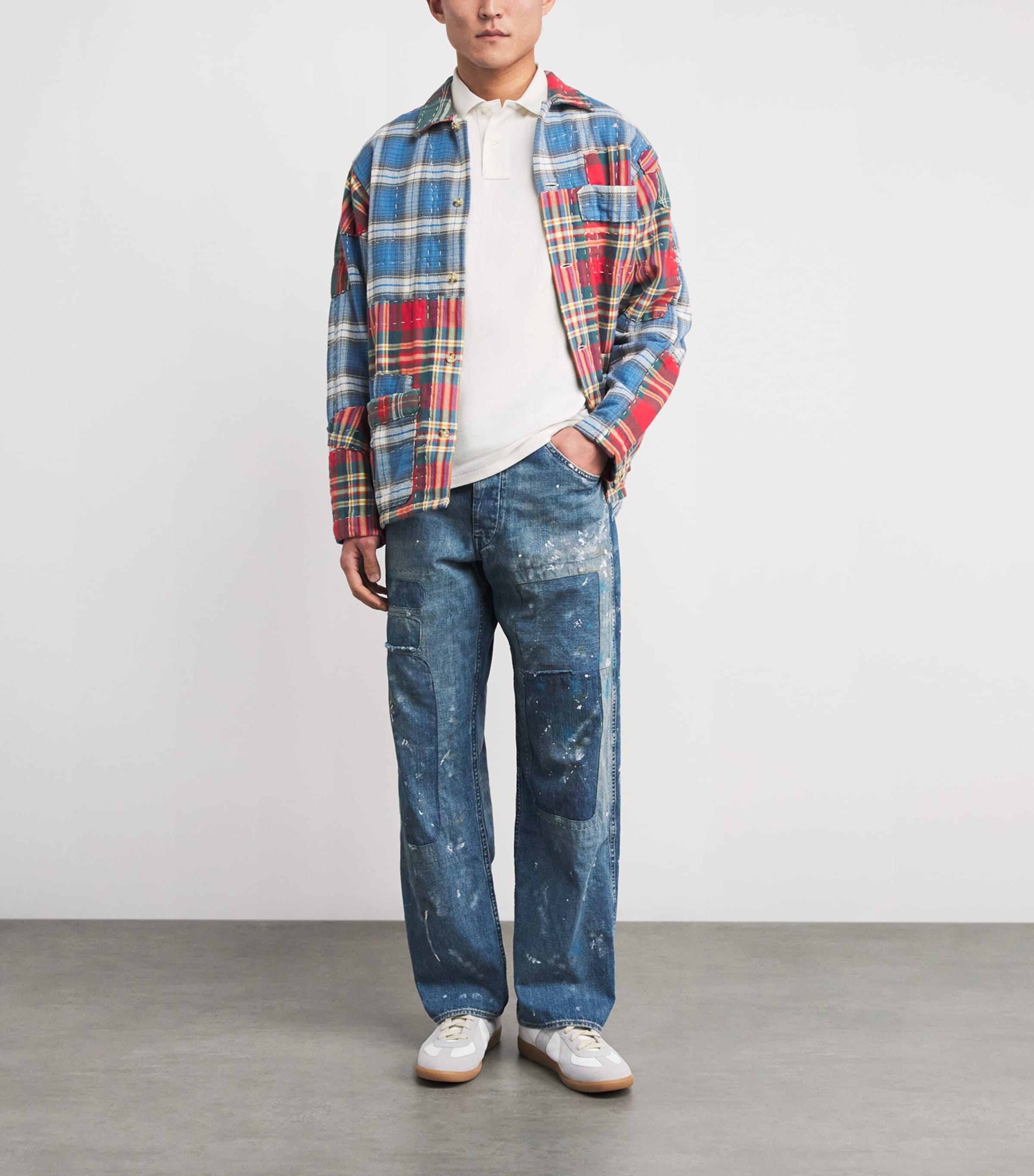 Cotton Mesh Slim Polo Shirt ANTIQUE CREAM/C7114 Image 2