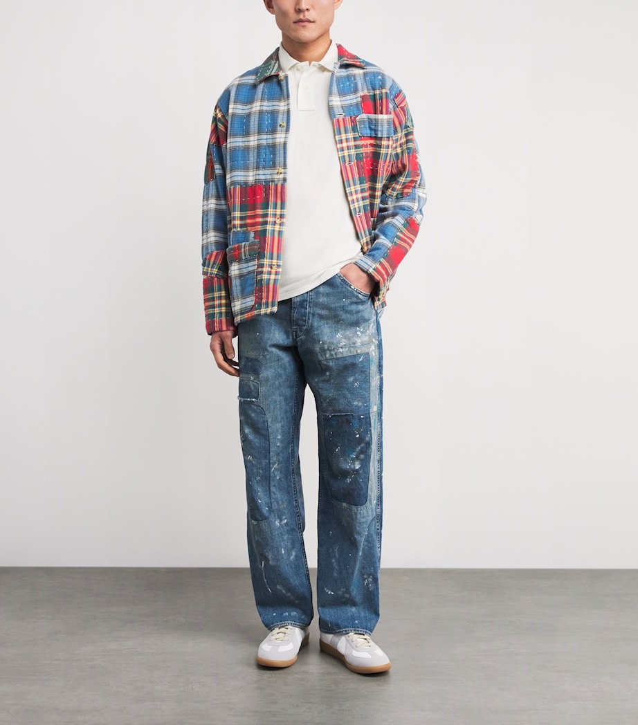 Cotton Mesh Slim Polo Shirt ANTIQUE CREAM/C7114 Image 2