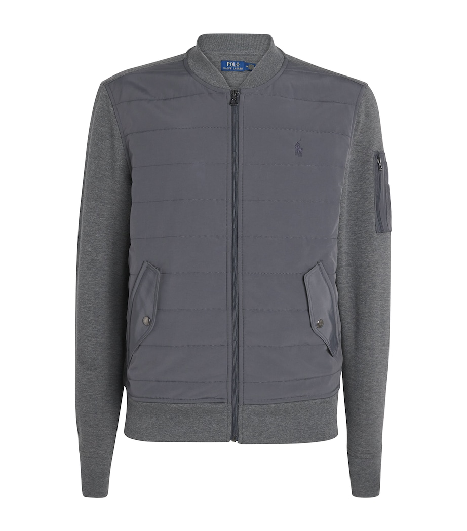 Polo Ralph Lauren Mens Polo Pony Hybrid Bomber Jacket Fortress Heather Image 1