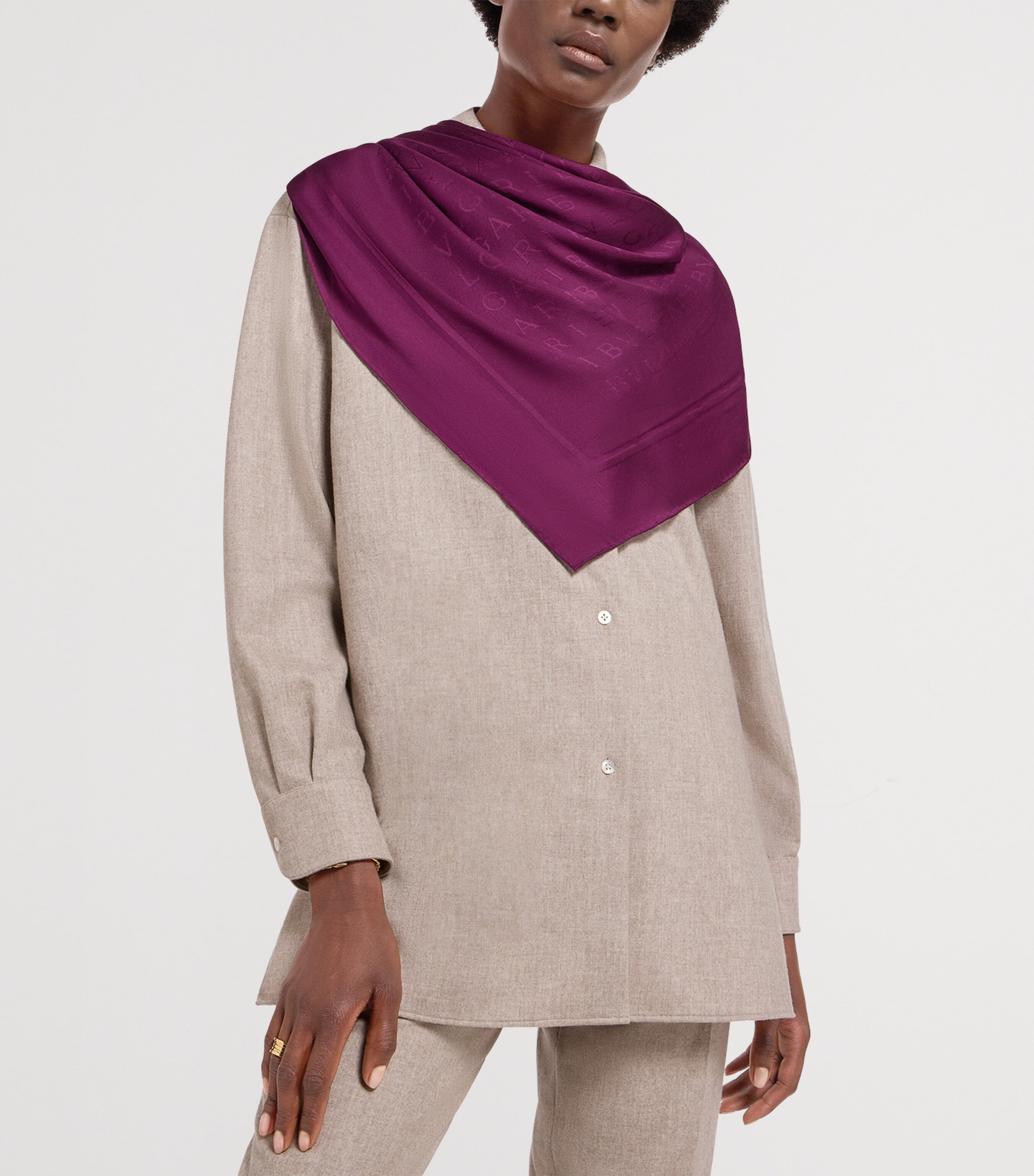 Silk Logomania Scarf VIOLET Image 3