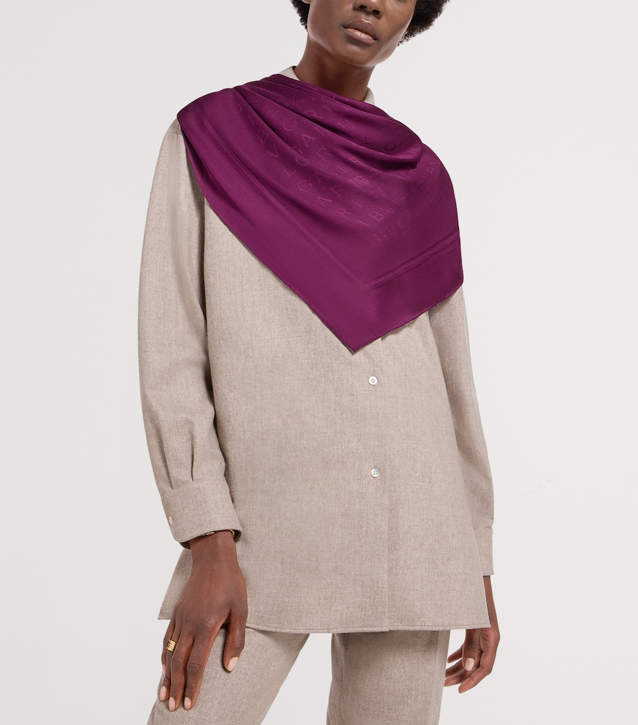 Silk Logomania Scarf VIOLET Image 3