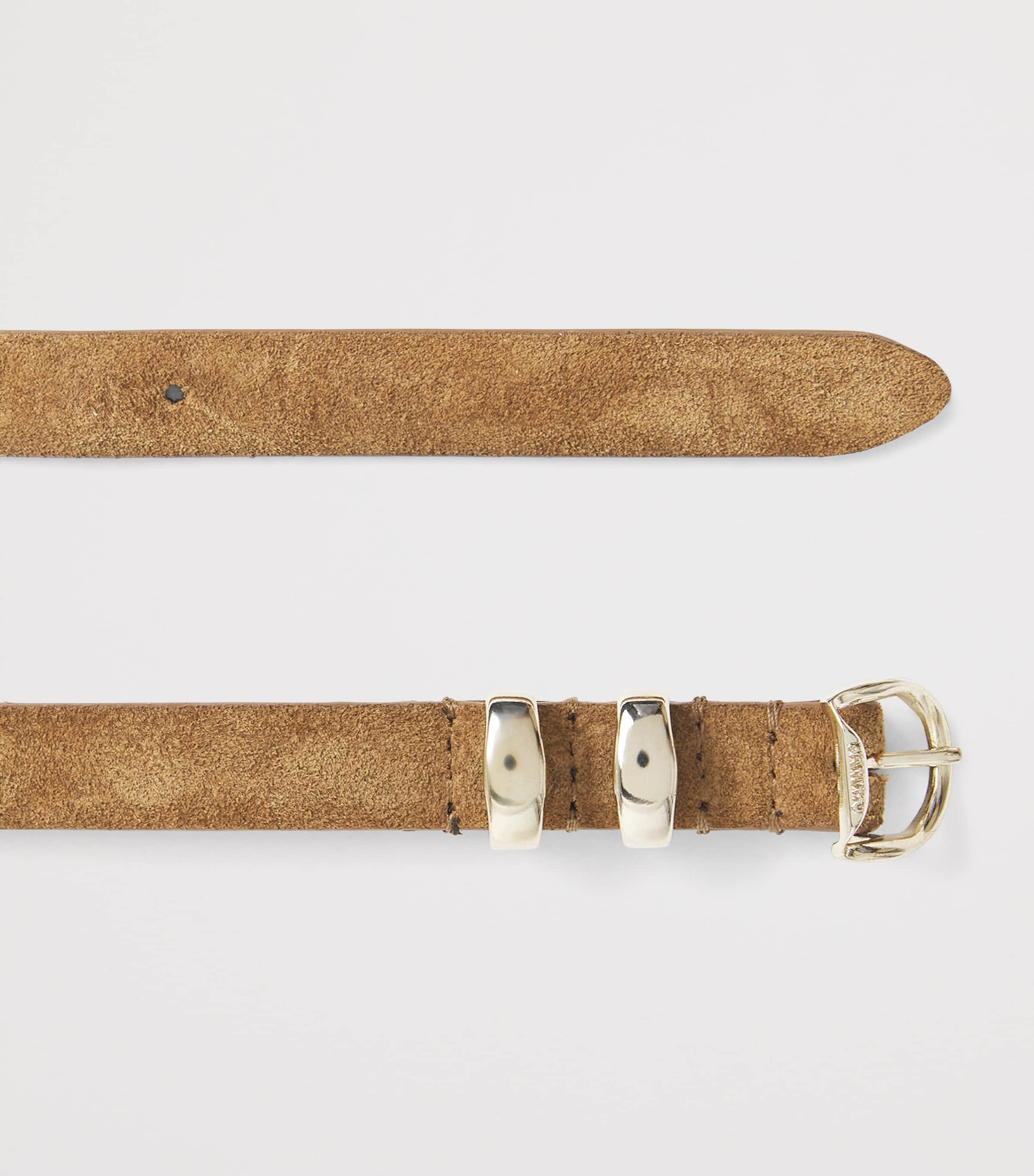 Sandro Paris Suede Buckle Belt Beige Image 3
