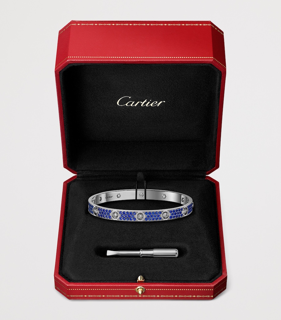 Cartier White Gold, Diamond and Sapphire Classic LOVE Bracelet White Gold Image 6