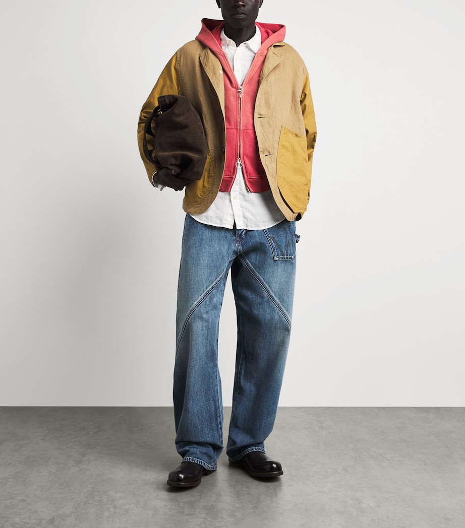 Kapital Mens Cotton Gym Parka Zip-Up Hoodie Red Image 2