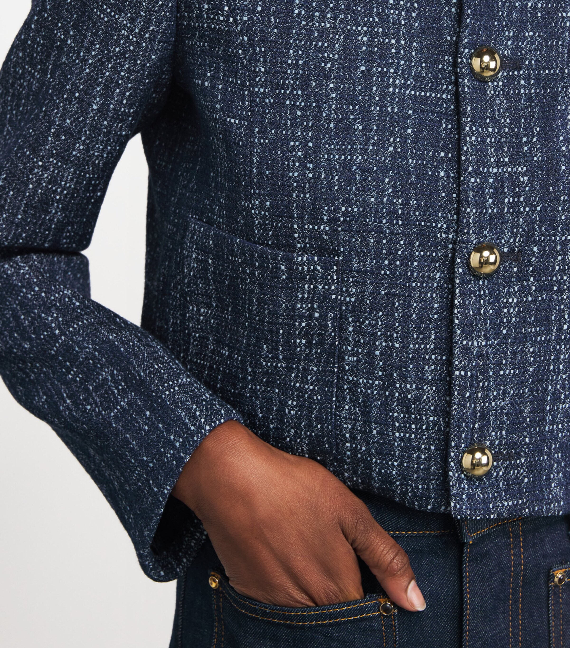 Cotton The Tweed Jacket INDIGO Image 6
