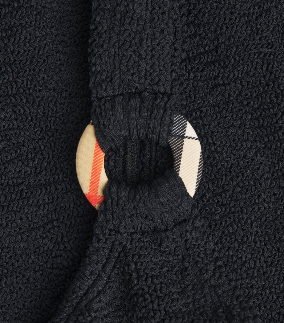 Burberry x Hunza G Womens x Burberry Check-Trim Domino Swimsuit Black Image 5
