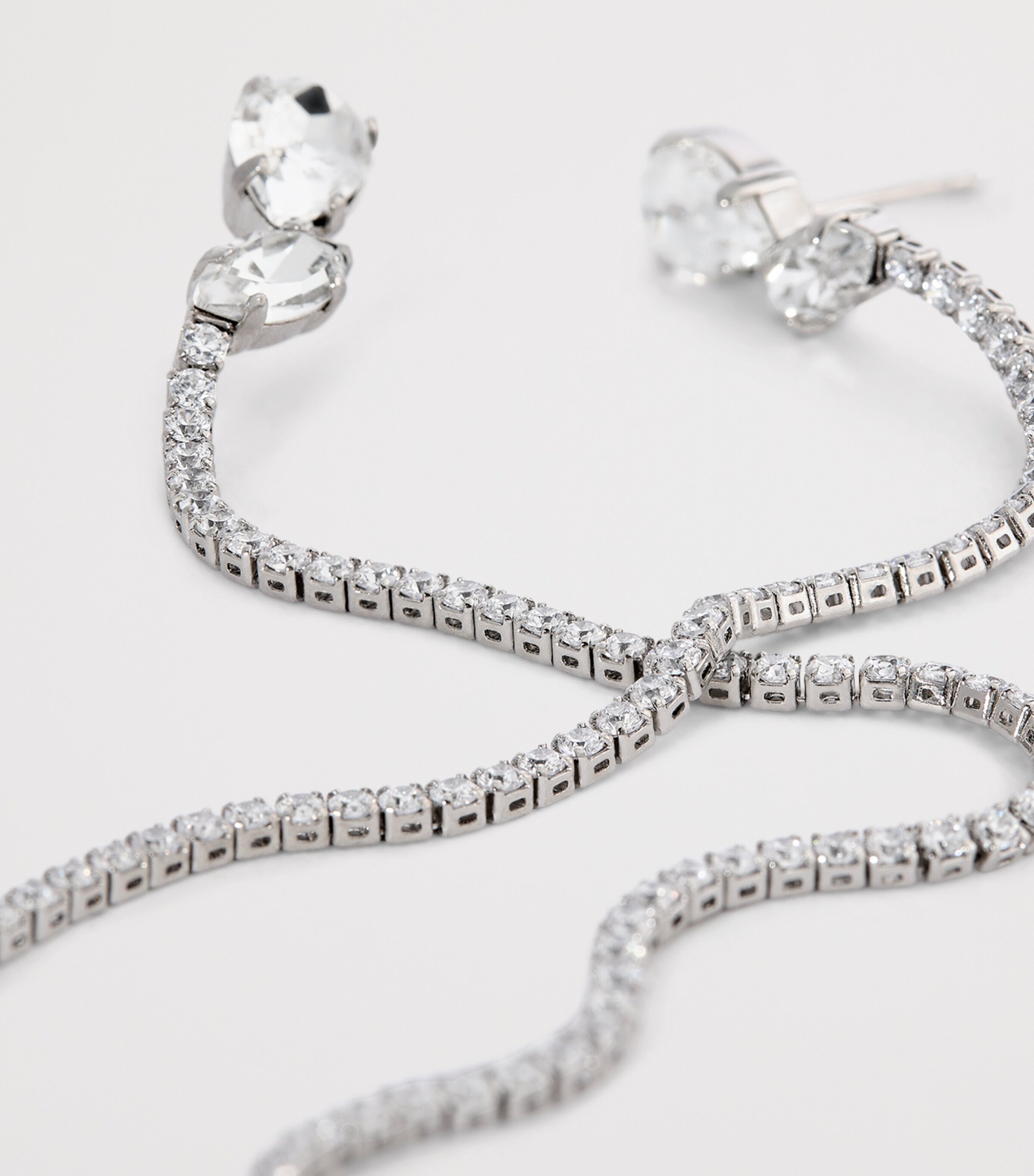 JIL SANDER Crystal-embellished クリスタル ピアス Jil Sander クリスタル フープピアス | シルバートーン