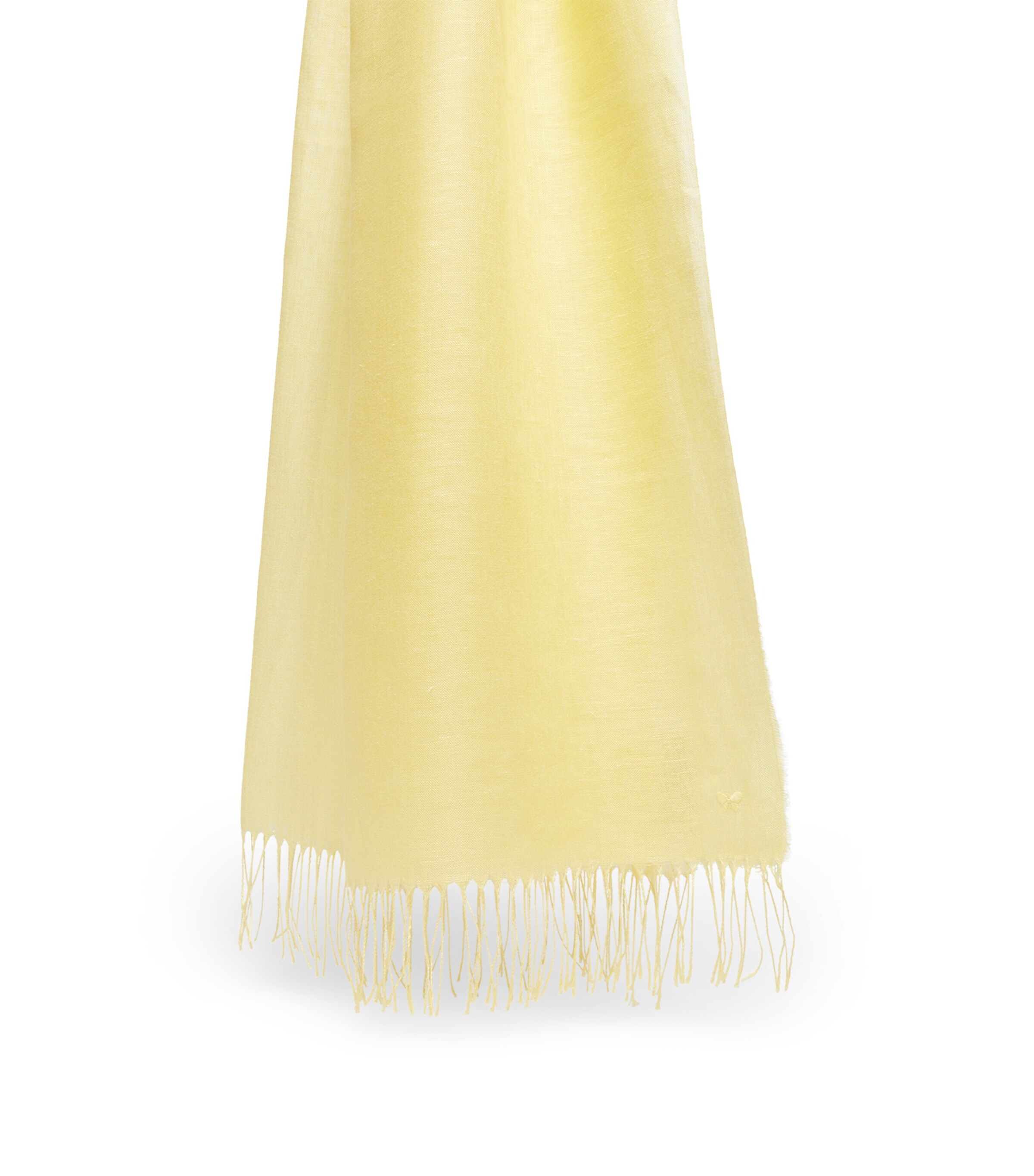 Weekend Max Mara Linen Fringe-Trim Scarf Yellow Image 1
