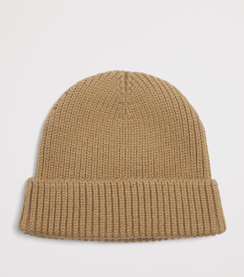 AMI Paris Ami de Coeur Beanie : Camel/rouge Image 2