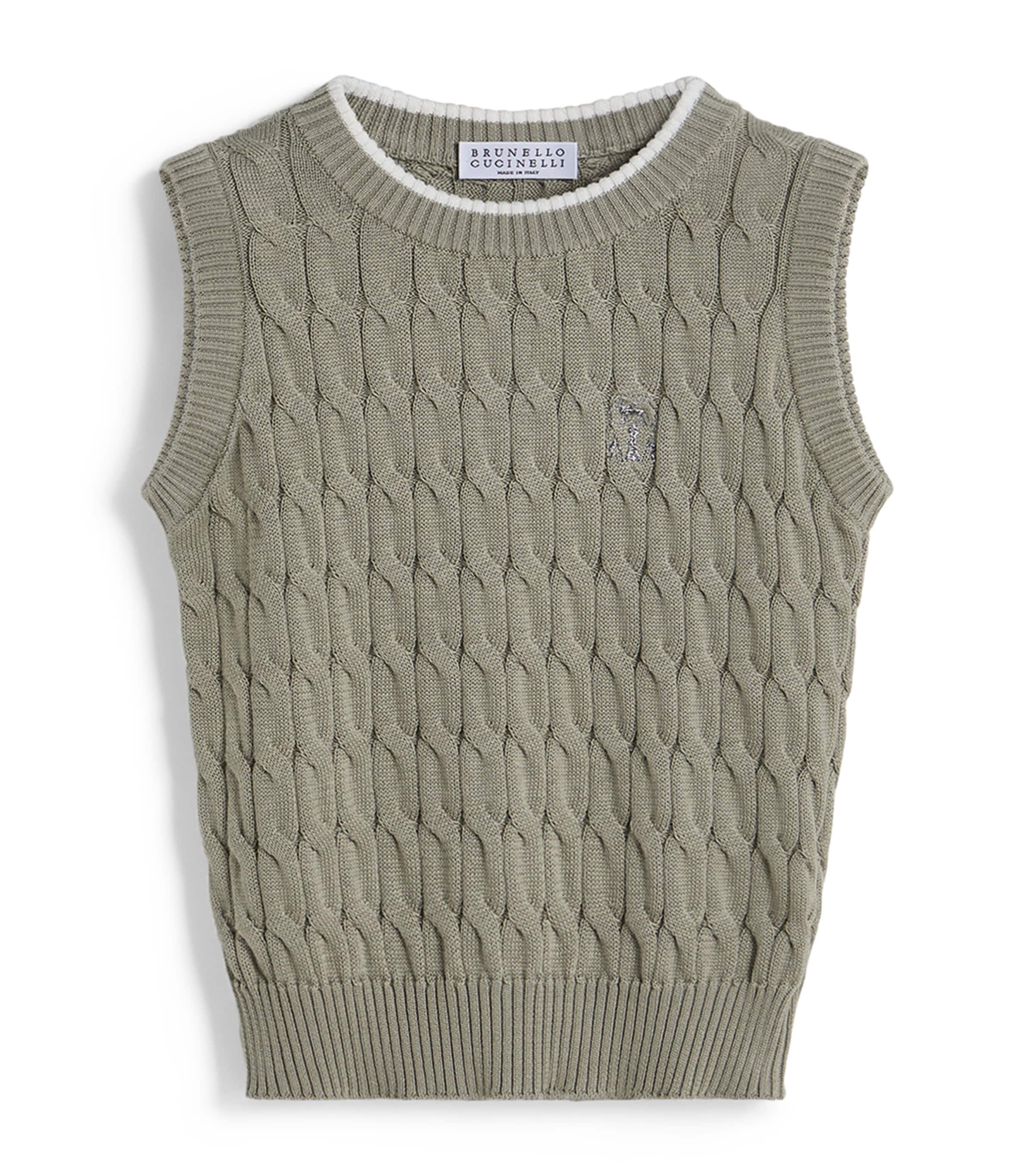 Brunello Cucinelli Kids Cotton Sweater Vest (4-6 Years) Image 1
