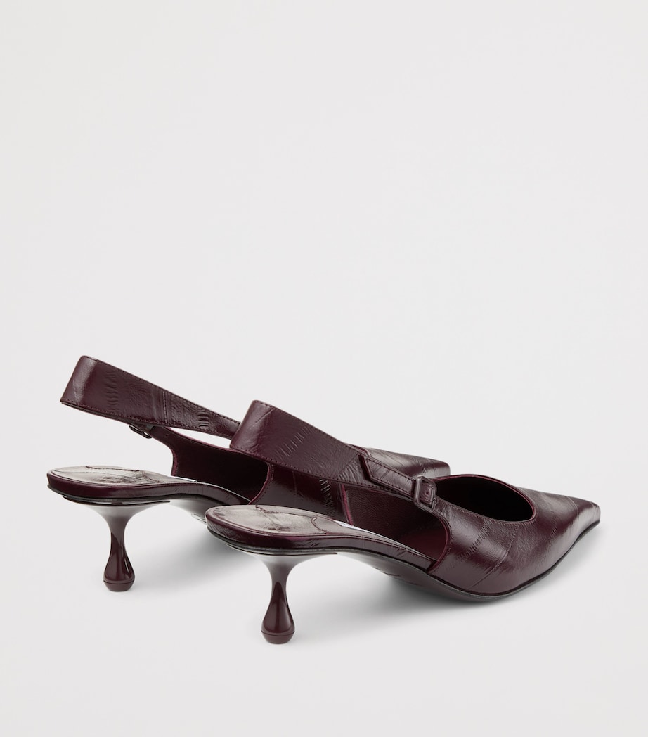 Jimmy Choo Amel 50 Leather Slingback Pumps Deep Merlot Image 3