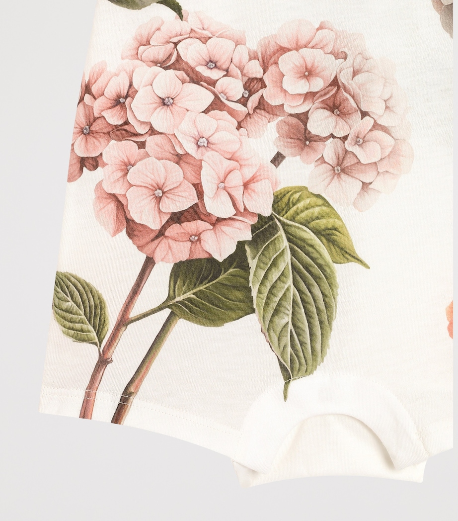 Dolce&Gabbana Kids Hydrangea Playsuit and Headband Set (3-24 Months) Ortensie Bordo Image 4