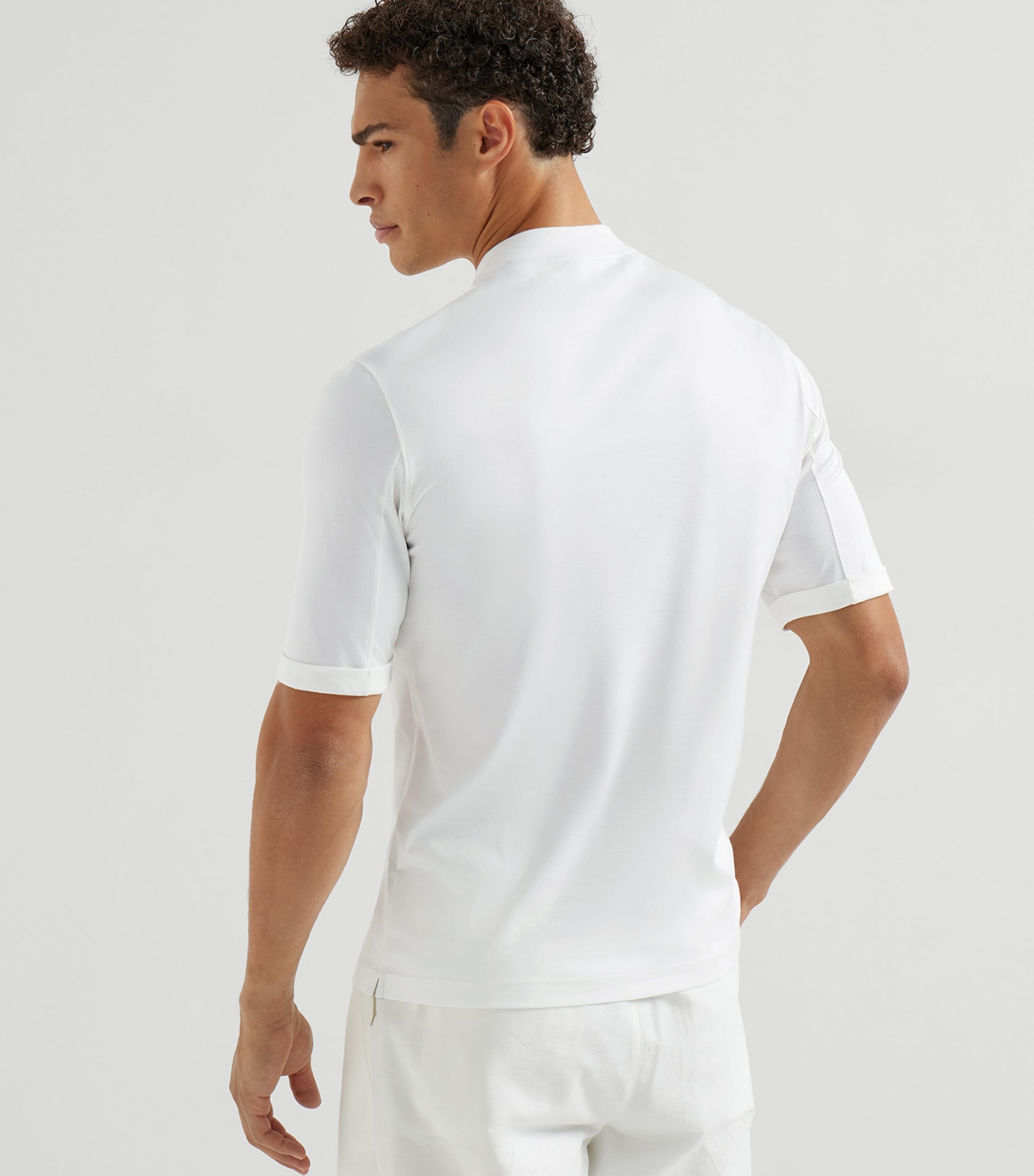 Cotton High-Neck T-Shirt C7220 Image 5