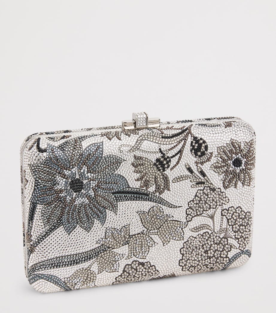 Judith Leiber Dancing Floral Slim Slide Clutch Bag Srhmt Slvr Rhine Mlt Image 3