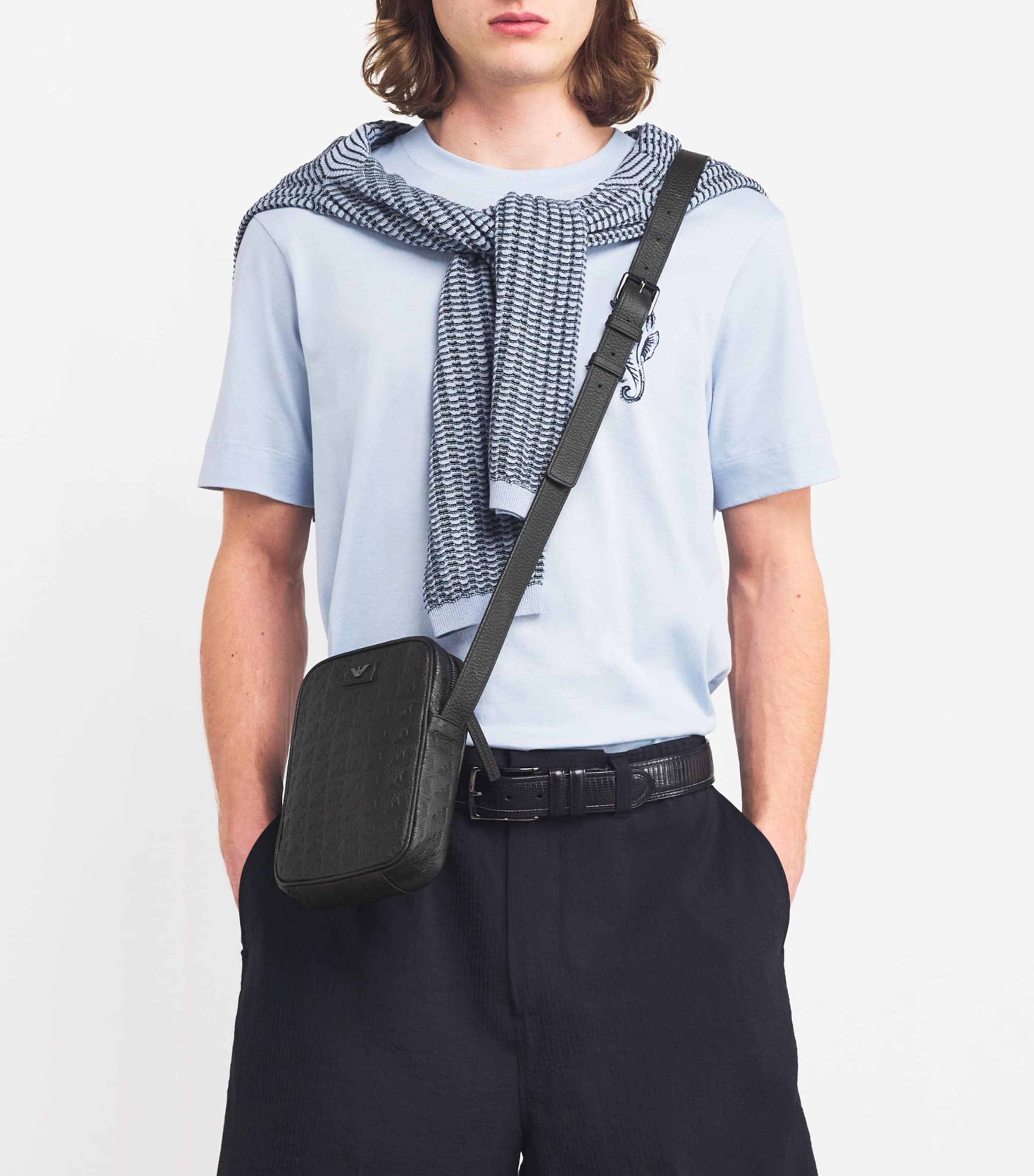 Leather Eagle Embossing Tech Cross-Body Bag UC001 Image 2