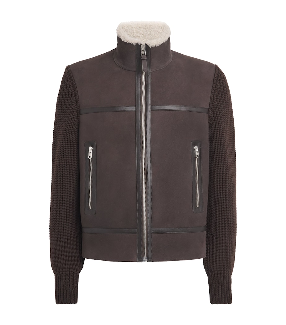 Mackage Mens Merino-Shearling Jonathan Jacket Coffee Natural Image 1