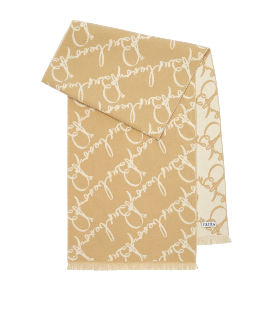 Burberry Wool Belt Logo Scarf Sand/neutral Image 1