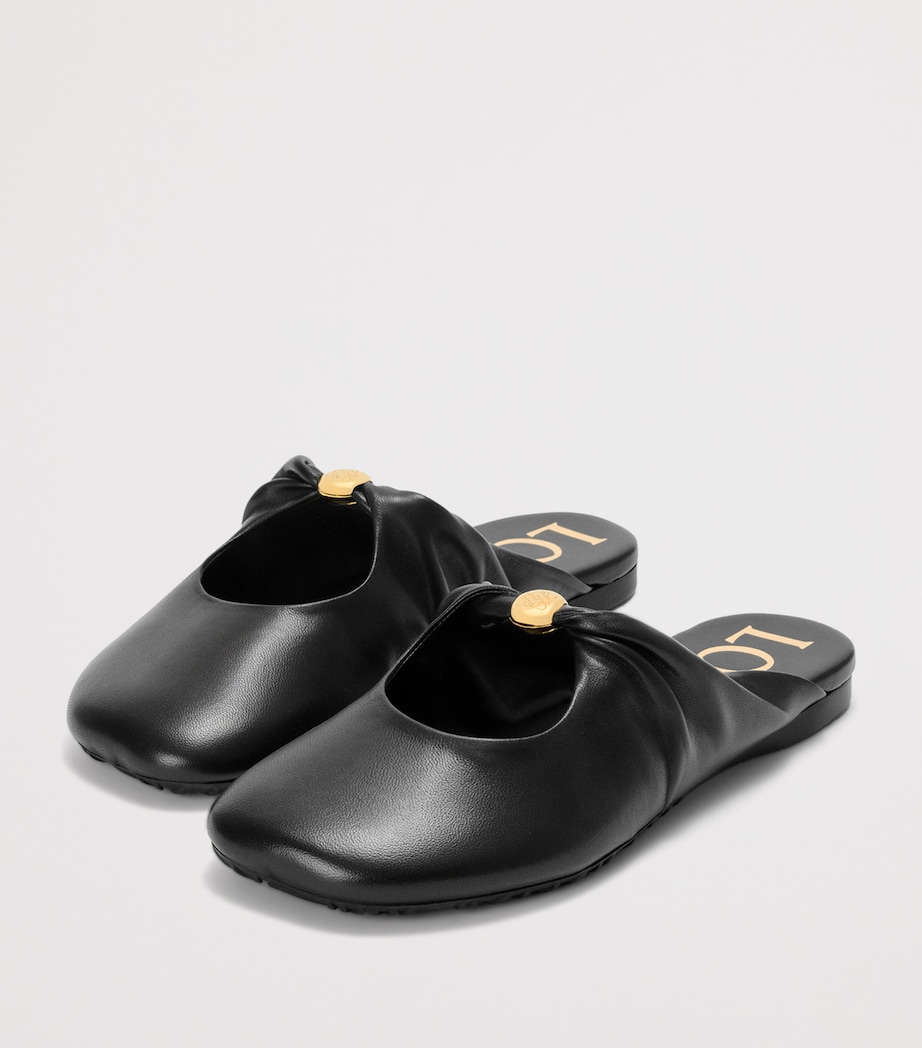 LOEWE Leather Pebble Mules Black Image 3