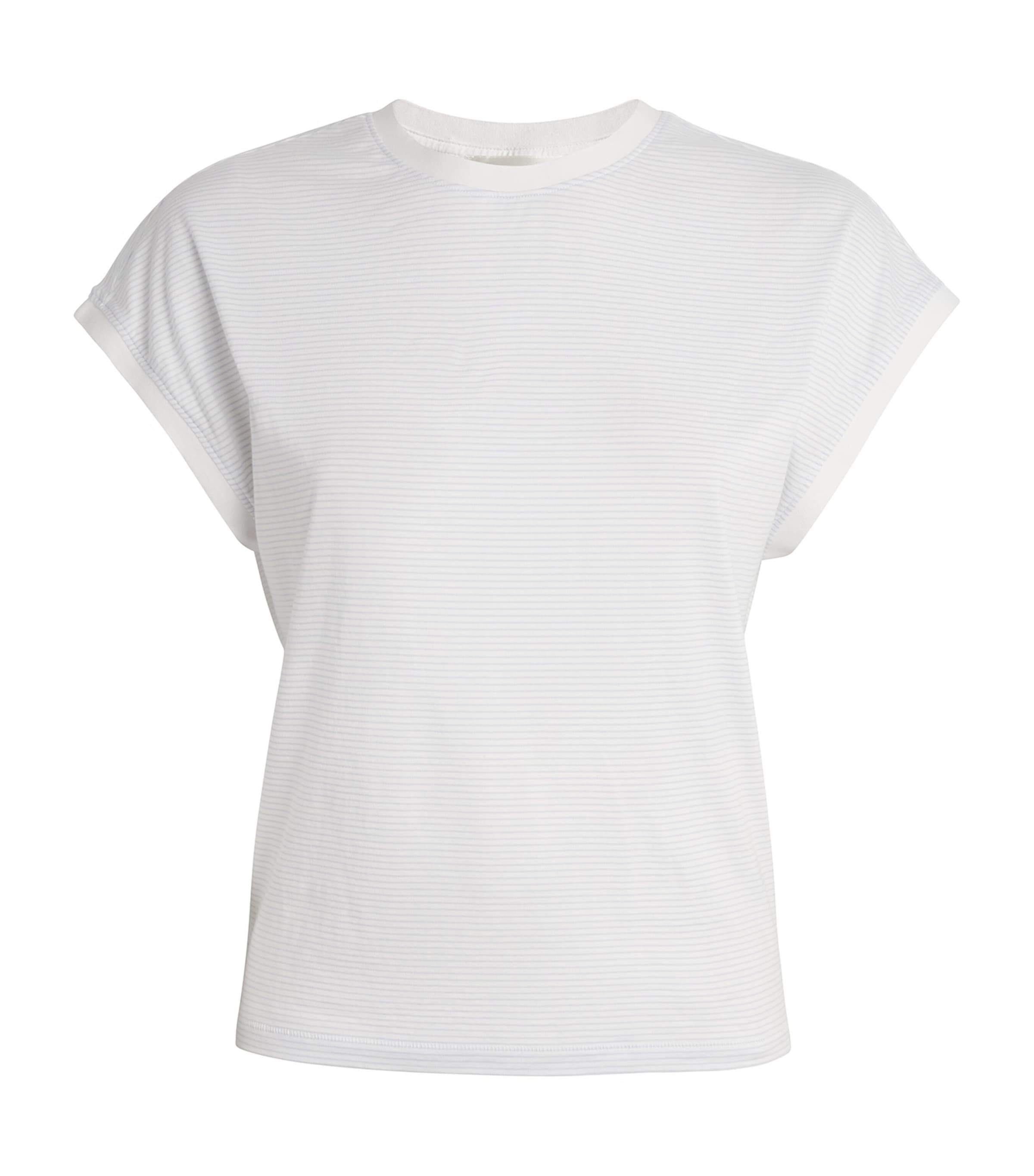 Frame Cotton Stripe The Muscle Tee T-shirt In White