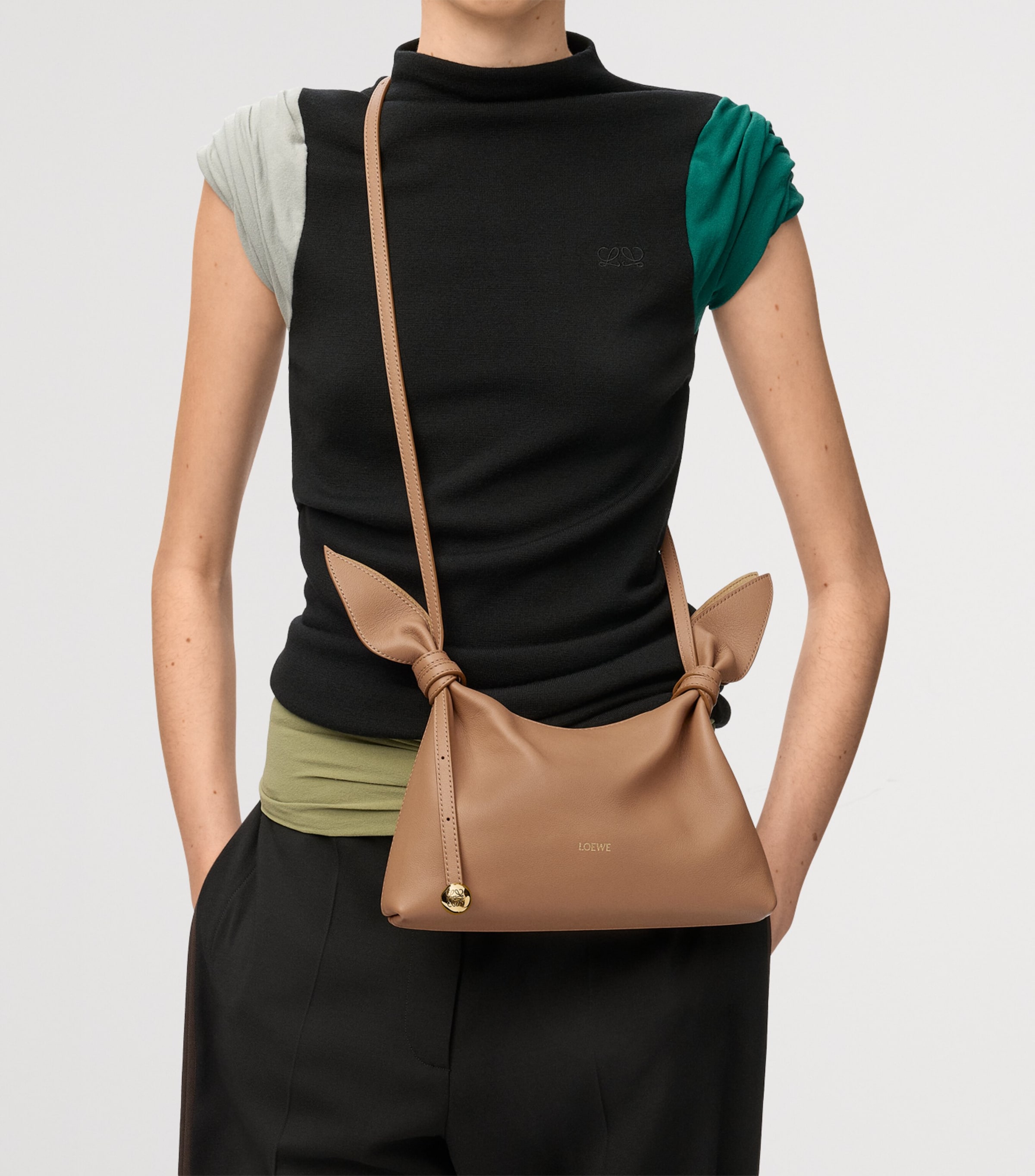 LOEWE Mini Leather Scarf Shoulder Bag Mocha Image 8