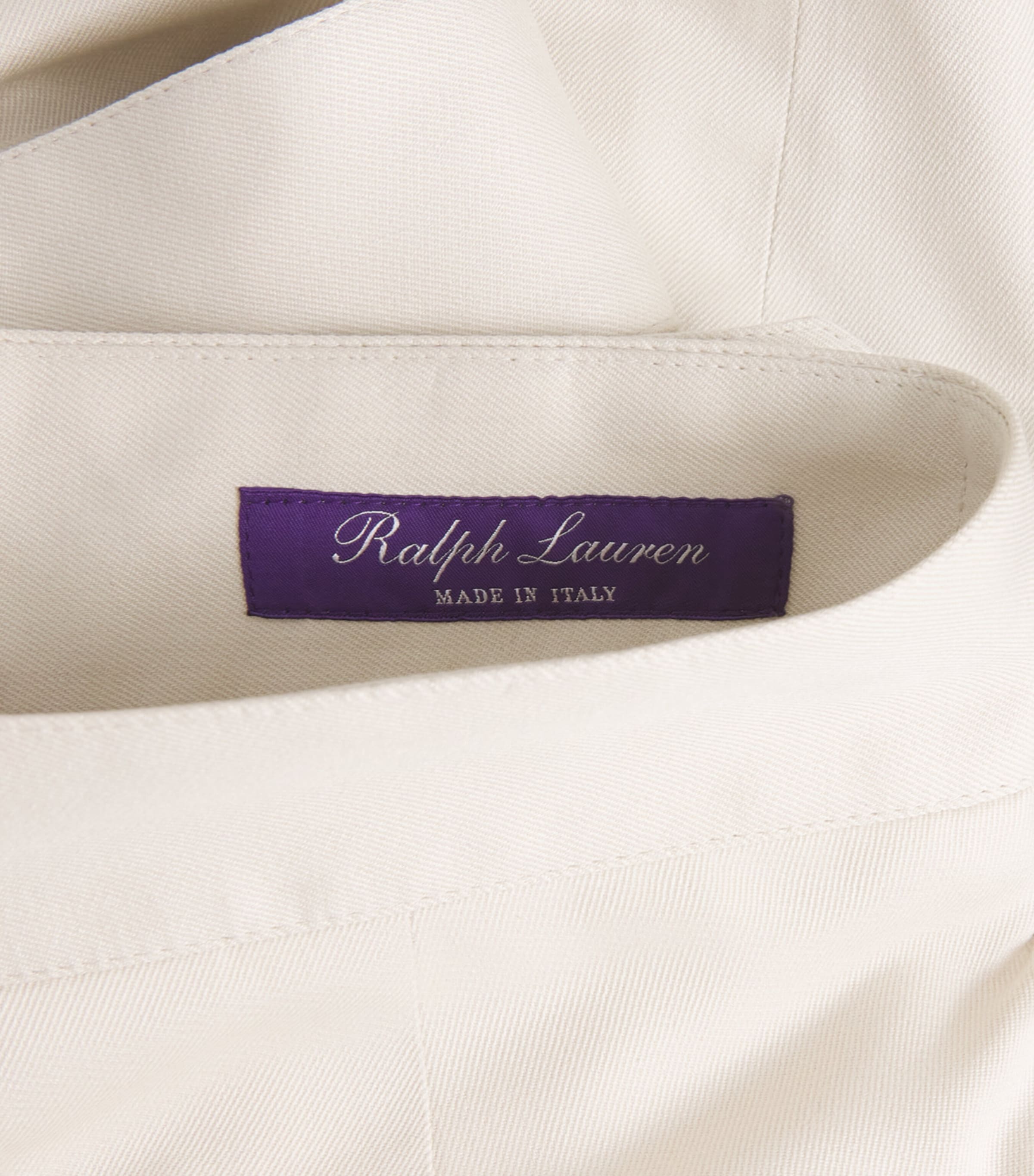 Ralph Lauren Purple Label Mens Silk Trench Cloth Pleated Trousers Prchmnt Cr Image 6