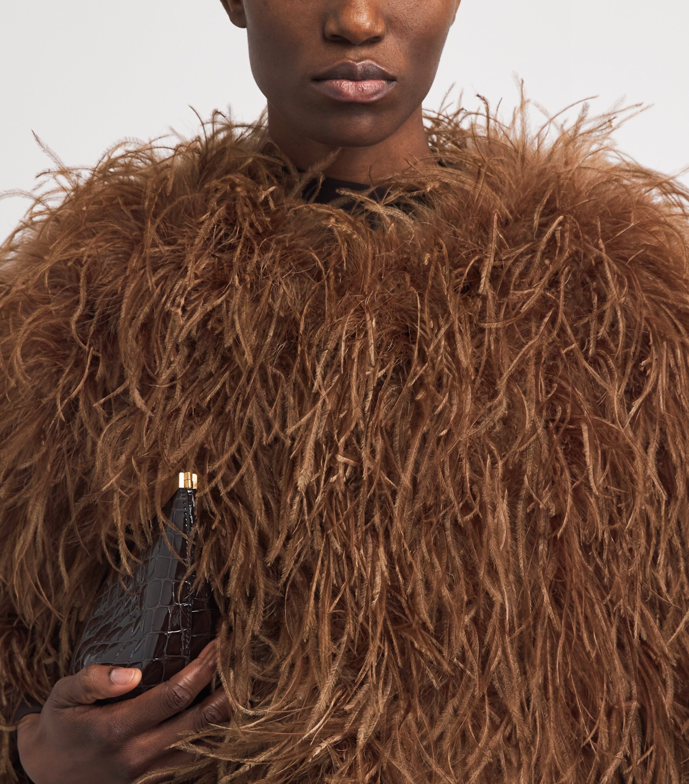 Yves Salomon Womens Ostrich Feather Jacket Image 3