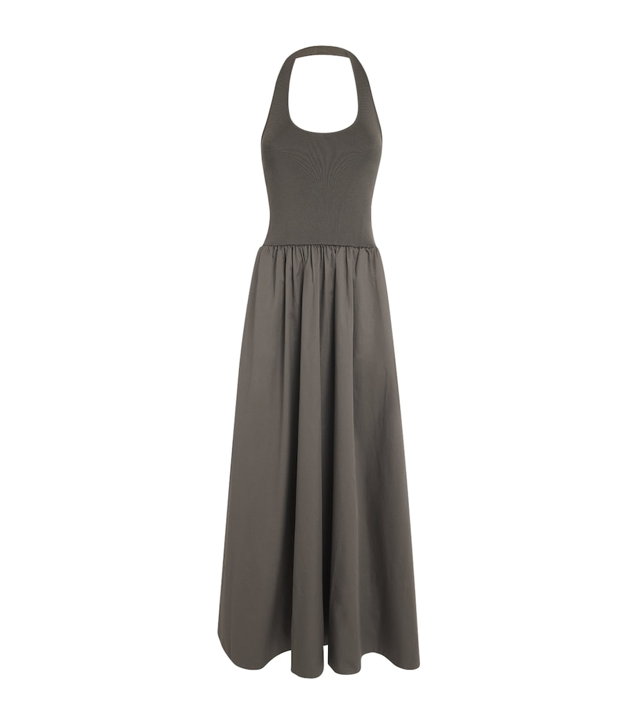 Halterneck Maxi Dress KHAKI Image 1