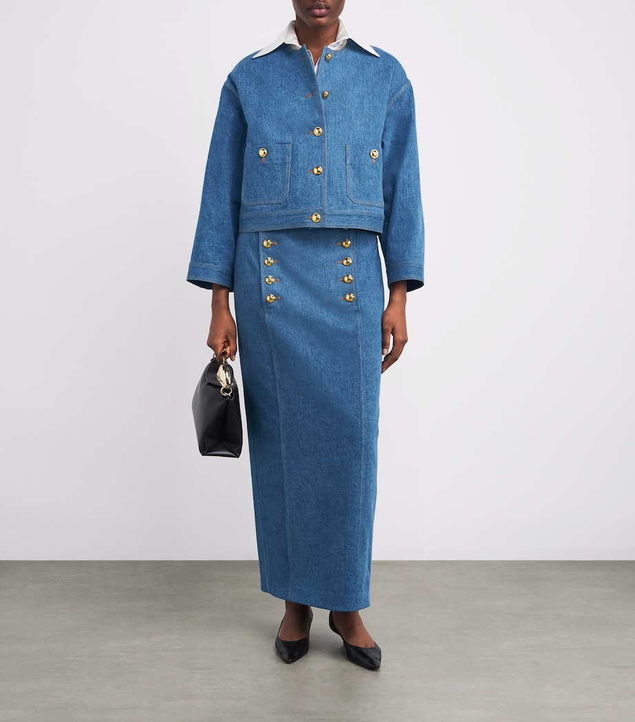 Denim Reid Maxi Skirt STONE WASH Image 2