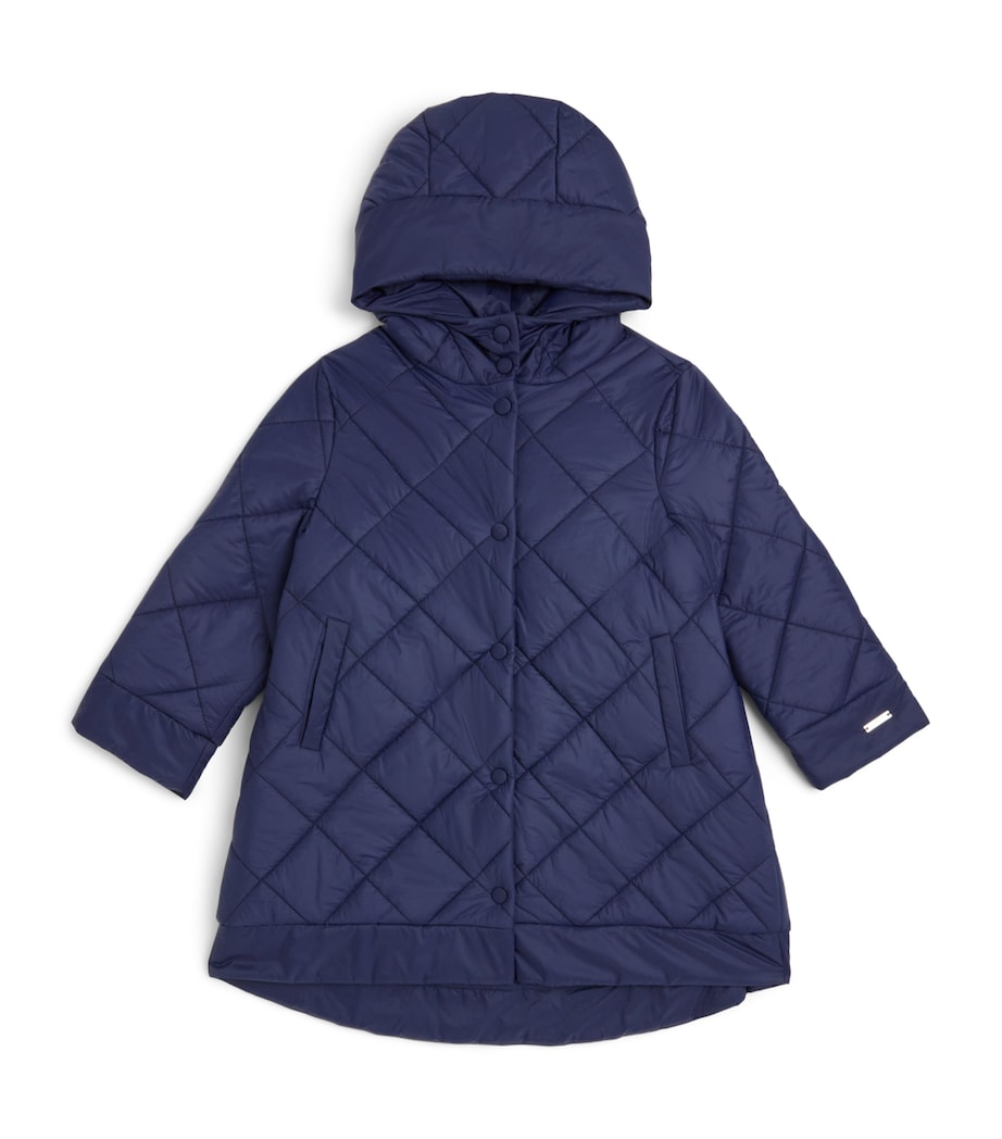 Monnalisa Bow Puffer Jacket (2-12 Years) Blu Scuro Image 1