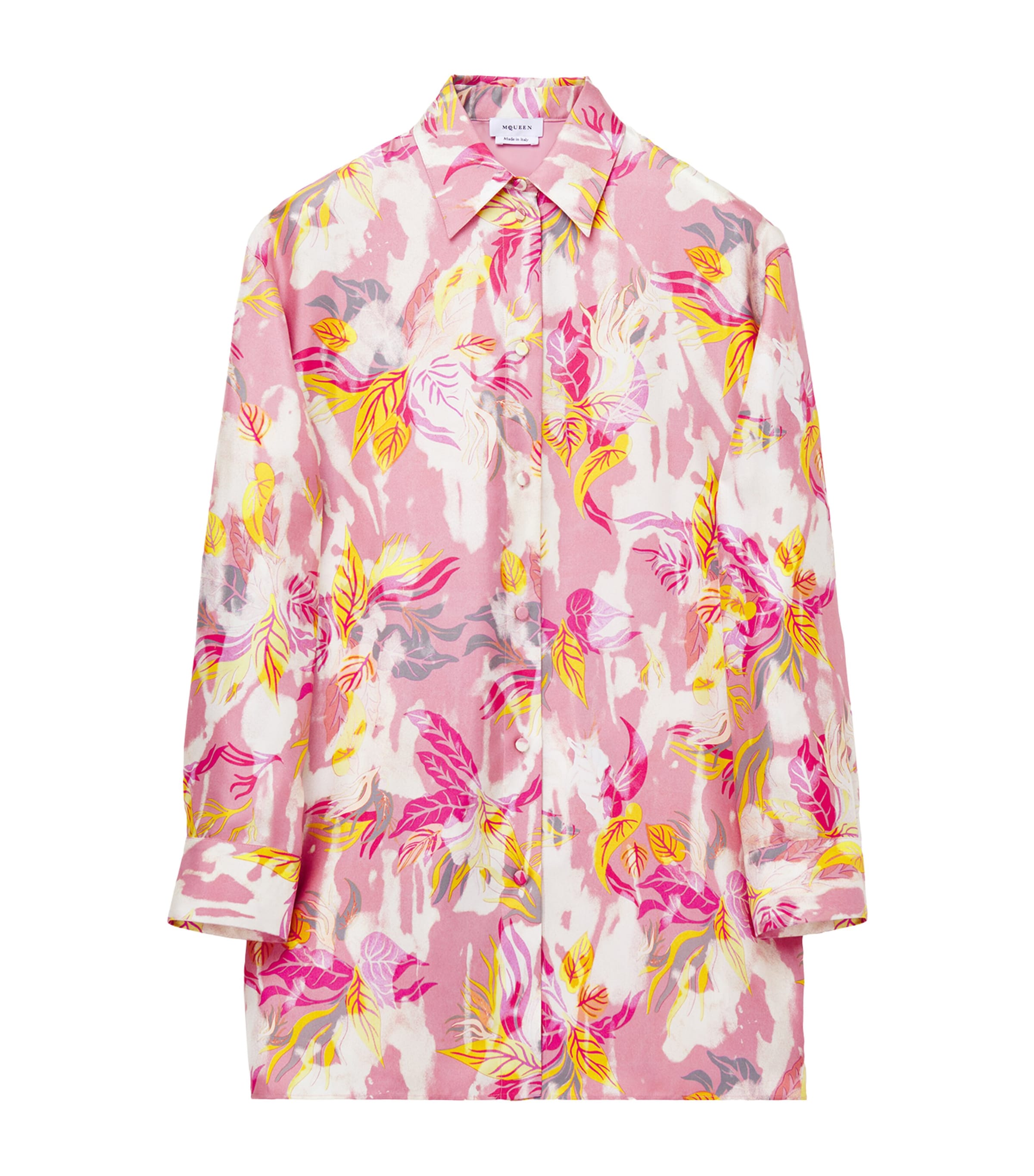 Alexander Mcqueen Silk Printed Pyjama Shirt In Purple