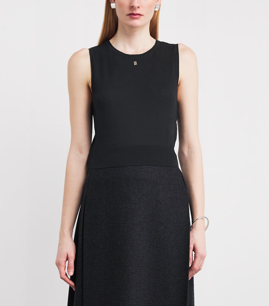 Cotton-Blend Tank Top BLACK Image 3