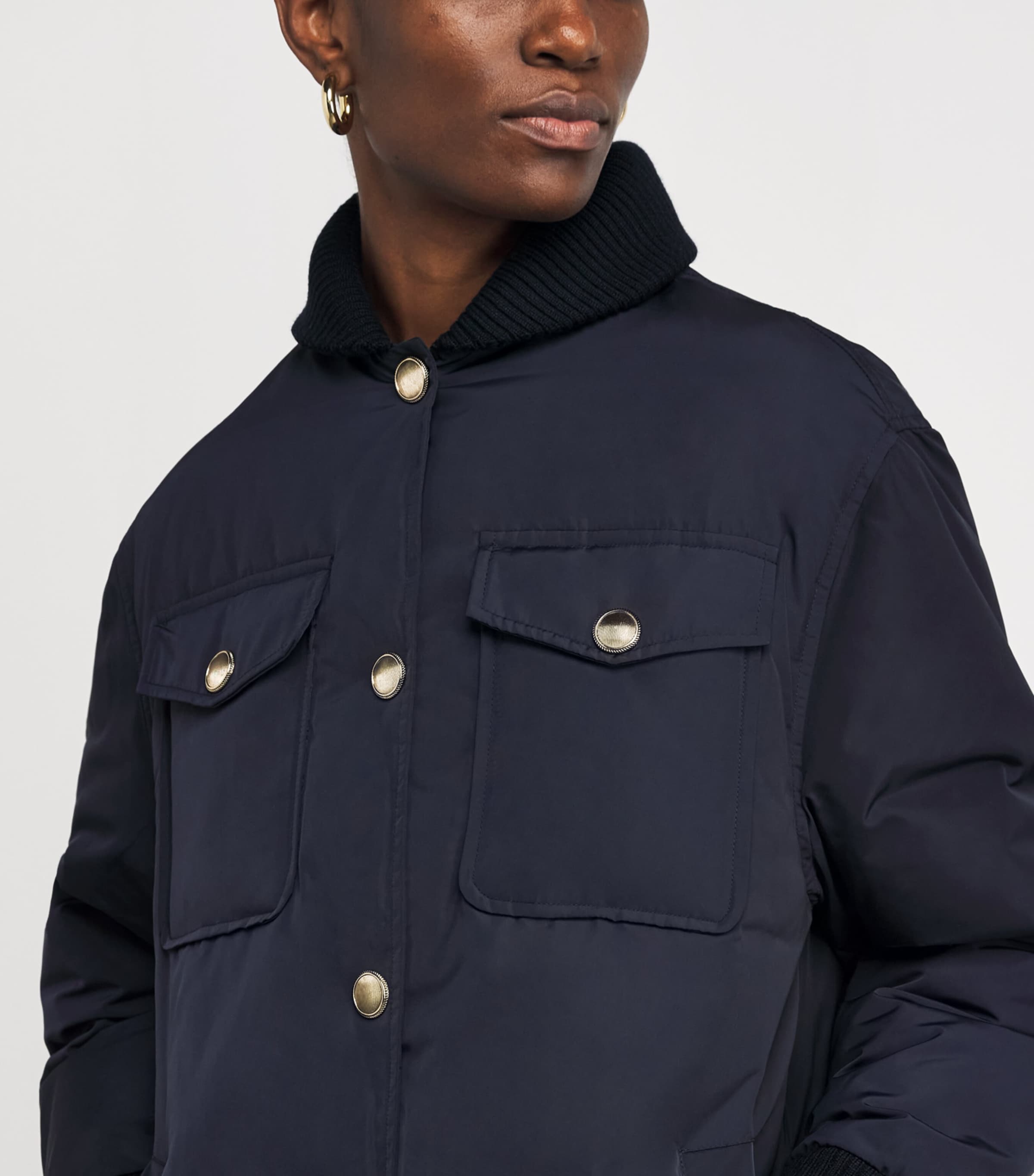 Quilted Padded Jacket NAVY BLUE Image 6