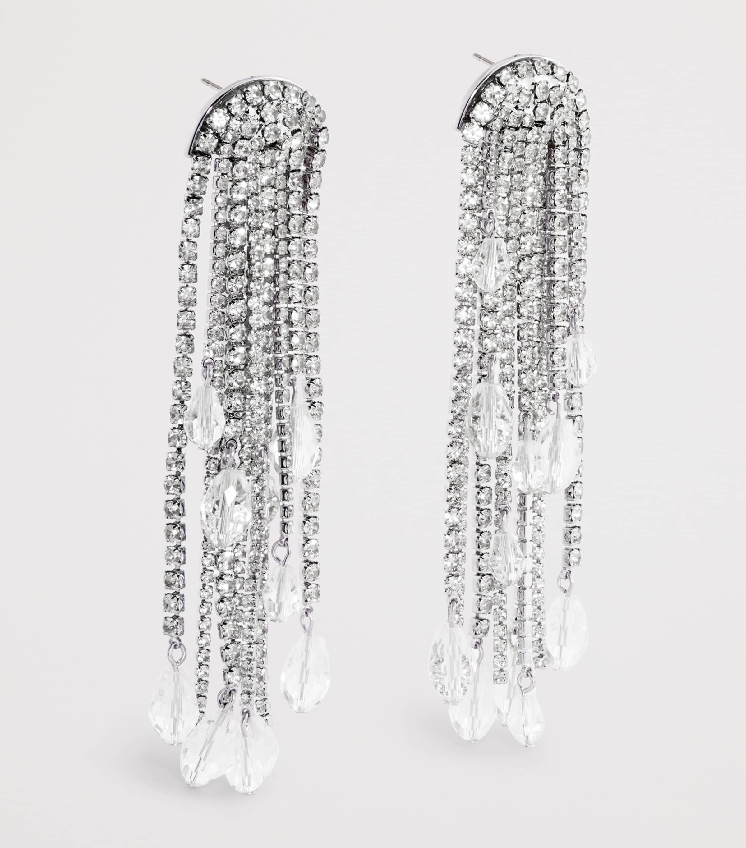 Crystal Tassel Earrings 904 SILVER Image 3
