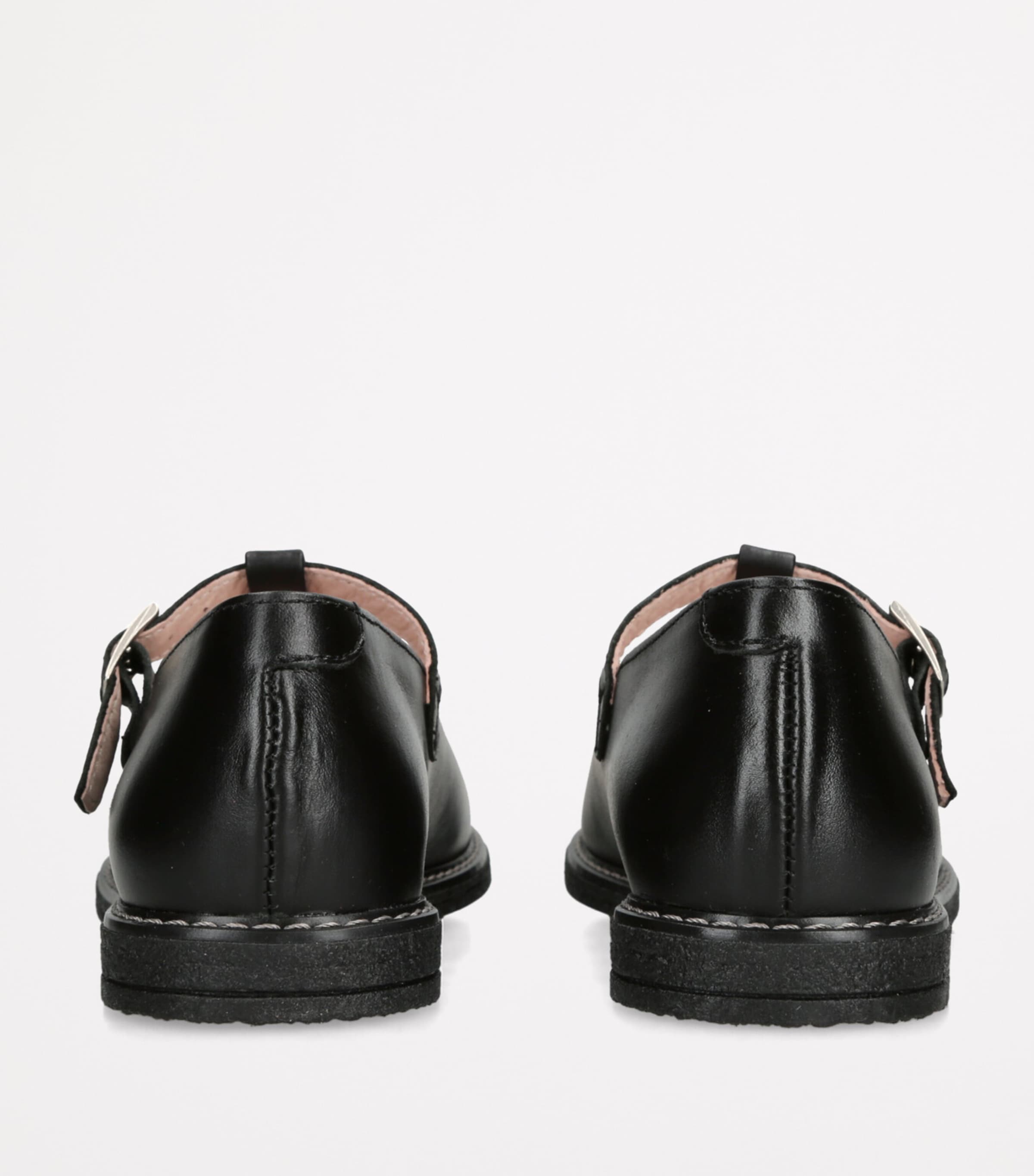 papouelli Leather Martha School Shoes Black Image 2