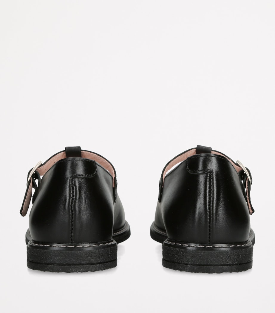 papouelli Leather Martha School Shoes Black Image 2