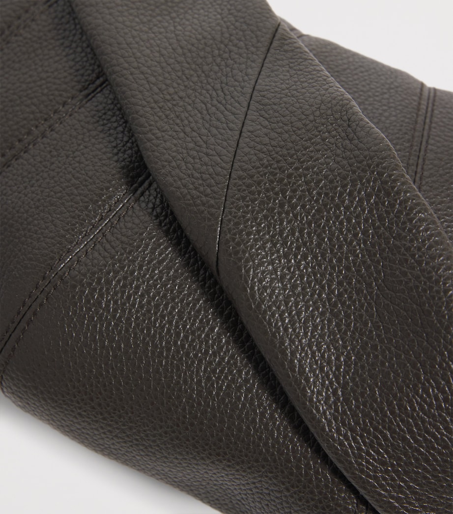 Small Pebbled Leather Croissant Bag GR132 MARECAGE Image 6