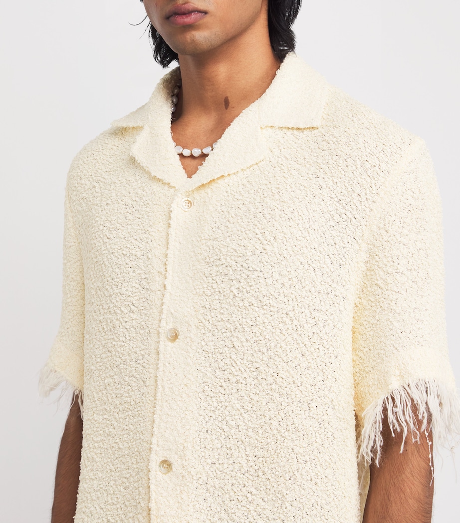 Distressed Bouclé Short-Sleeve Fausto Shirt PEARL BOUCLE Image 6