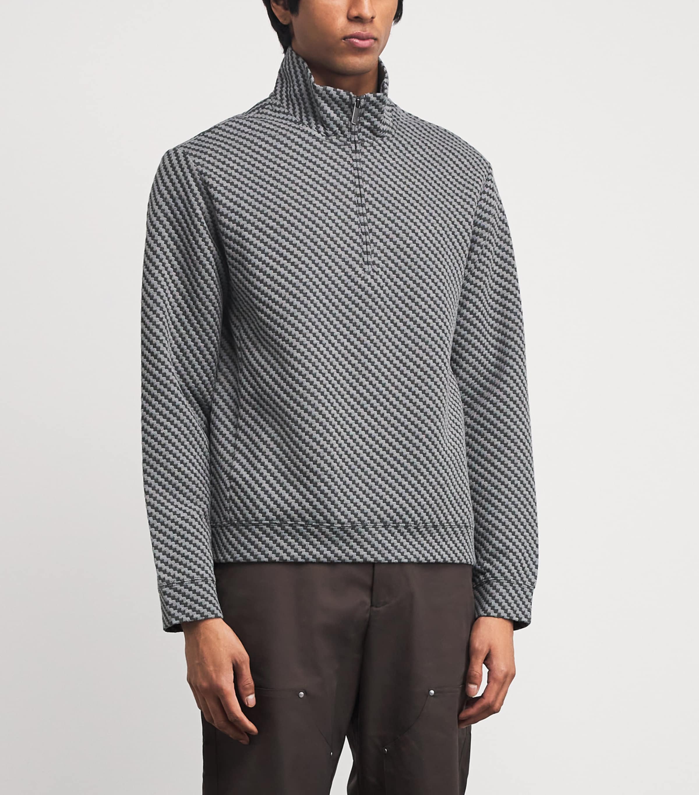 Jacquard Half Zip Pullover FC016 Image 3