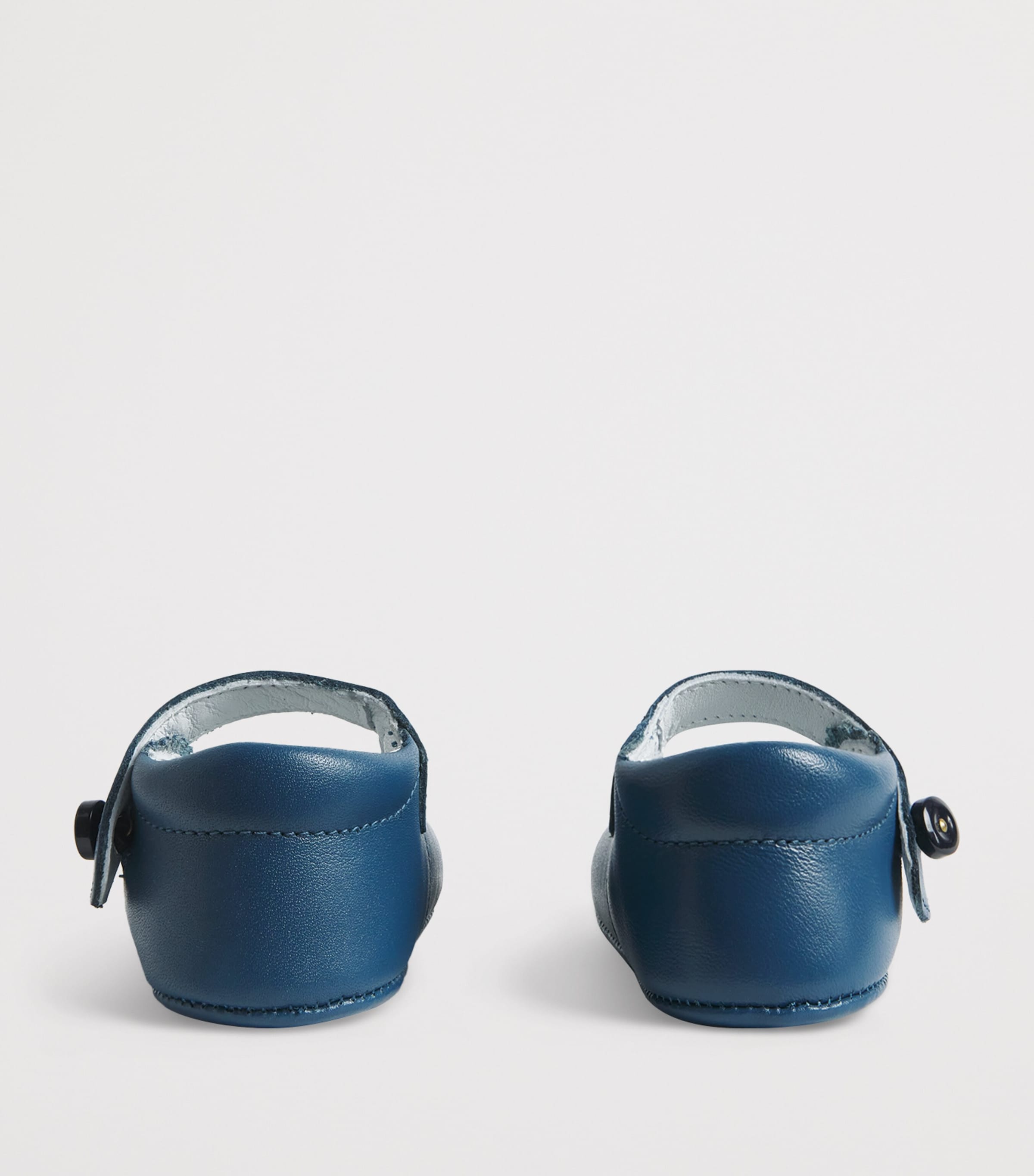 PEPA LONDON Leather Mary Jane Pram Shoes Blue Image 3