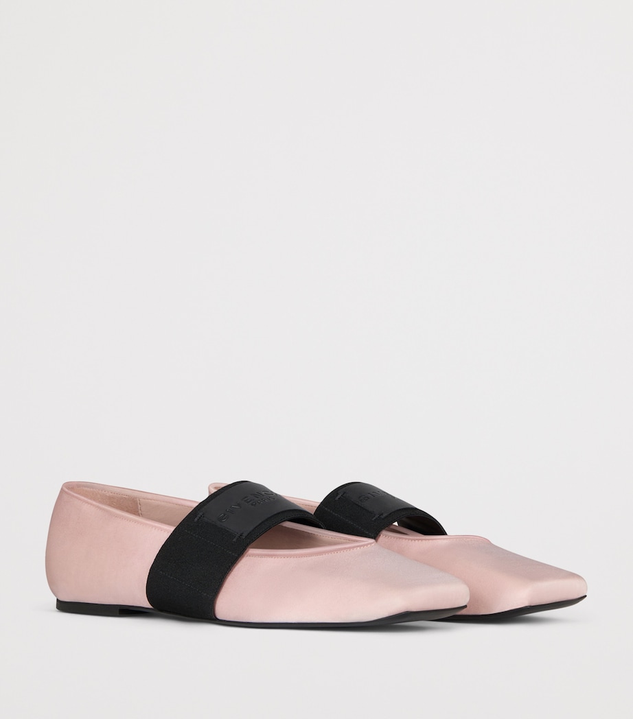Givenchy Satin Square Toe Ballet Flats Silk Pink Image 3