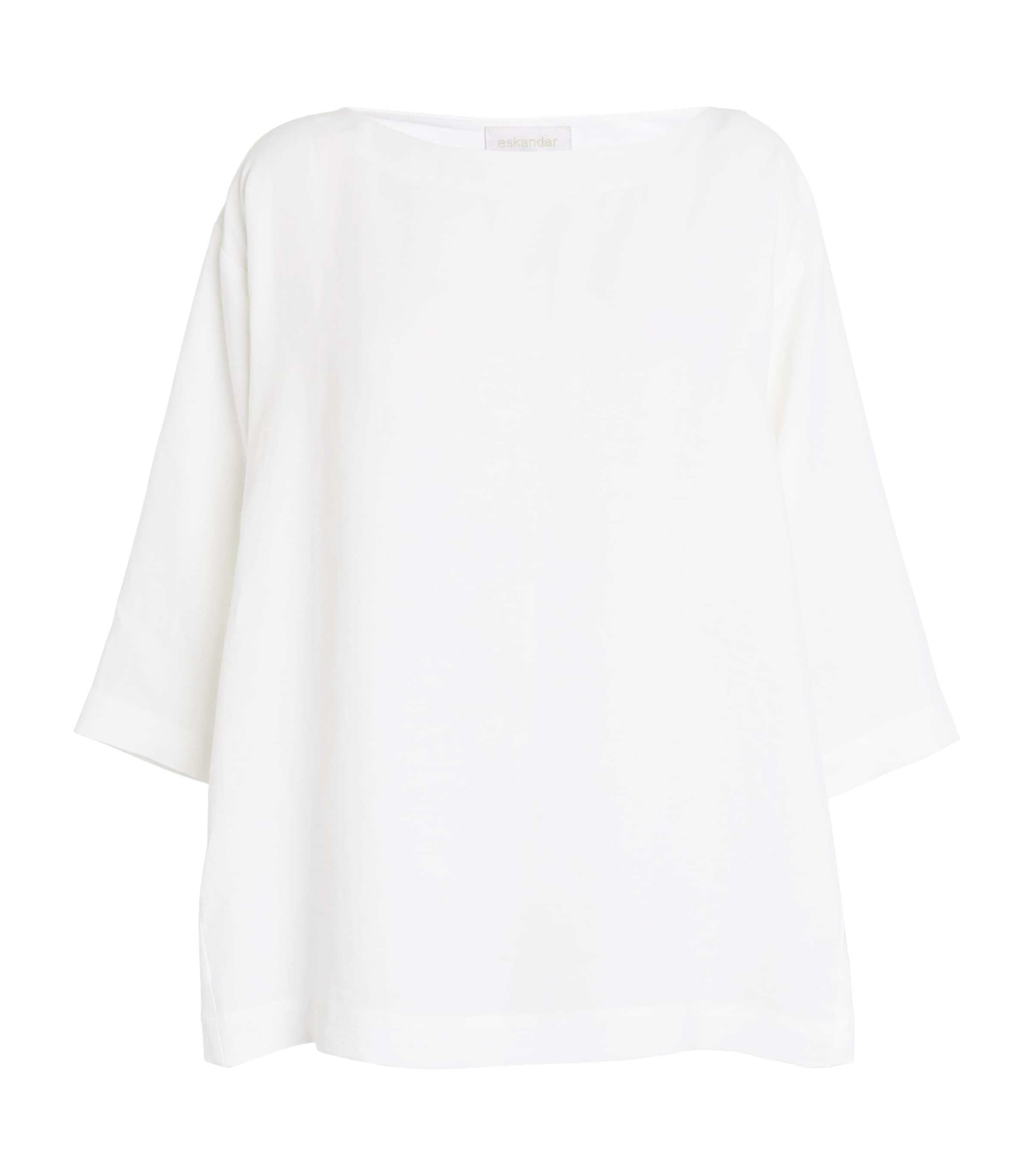 Shop Eskandar Linen Scoop-neck Tunic In White