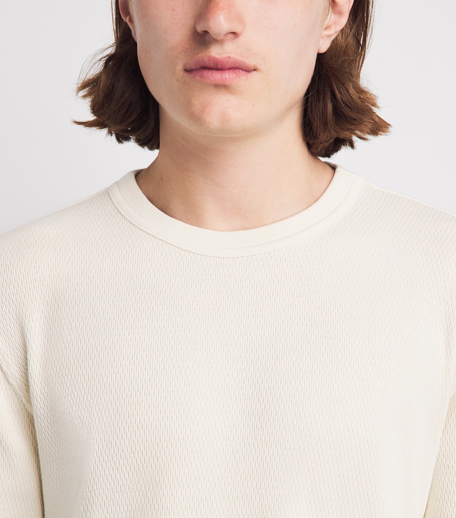 Citizens of Humanity Mens Cotton Waffle-Stitch Sweater Plaster Image 3