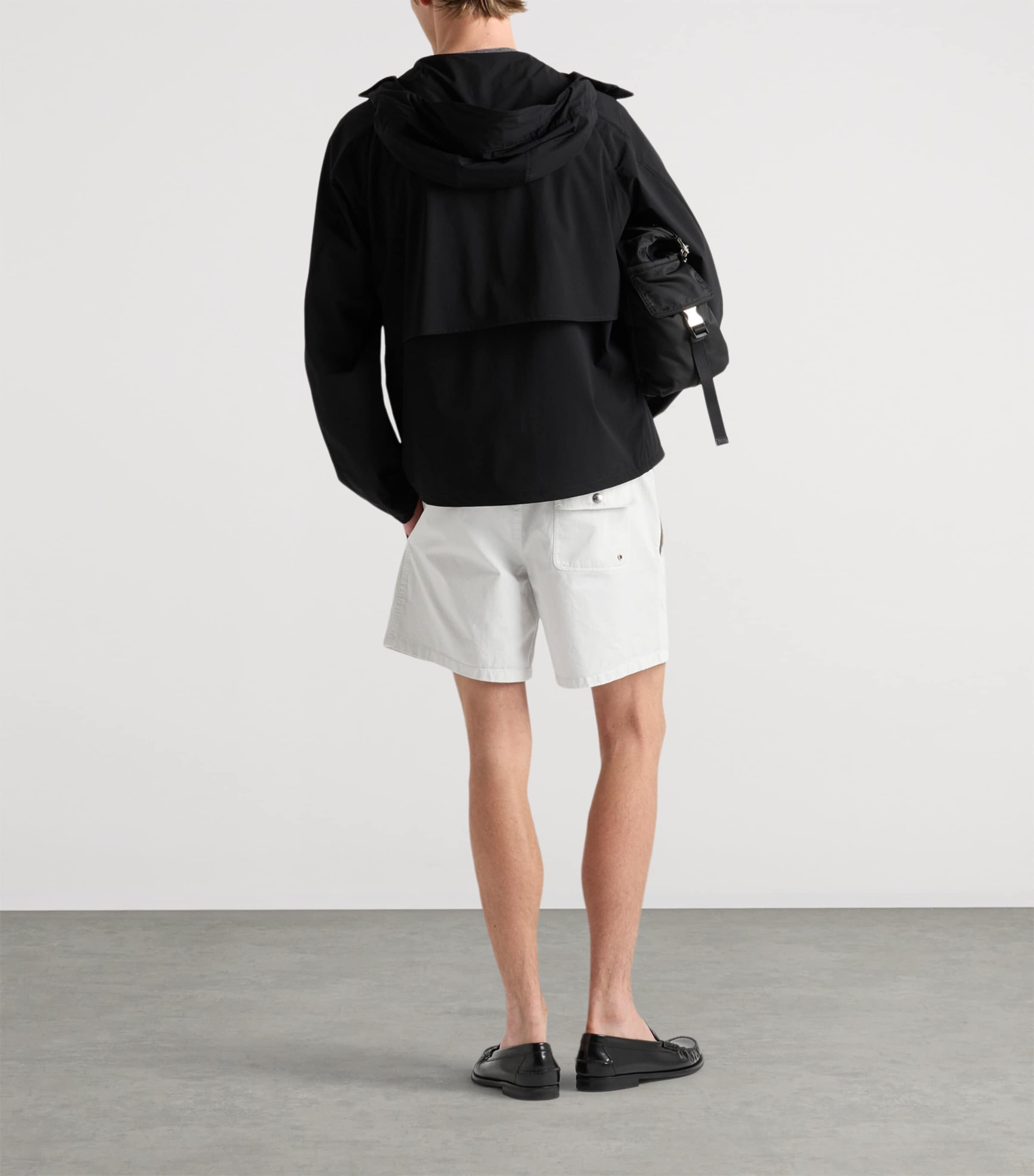 Prada Mens Re-Nylon Hooded Jacket Black Image 5