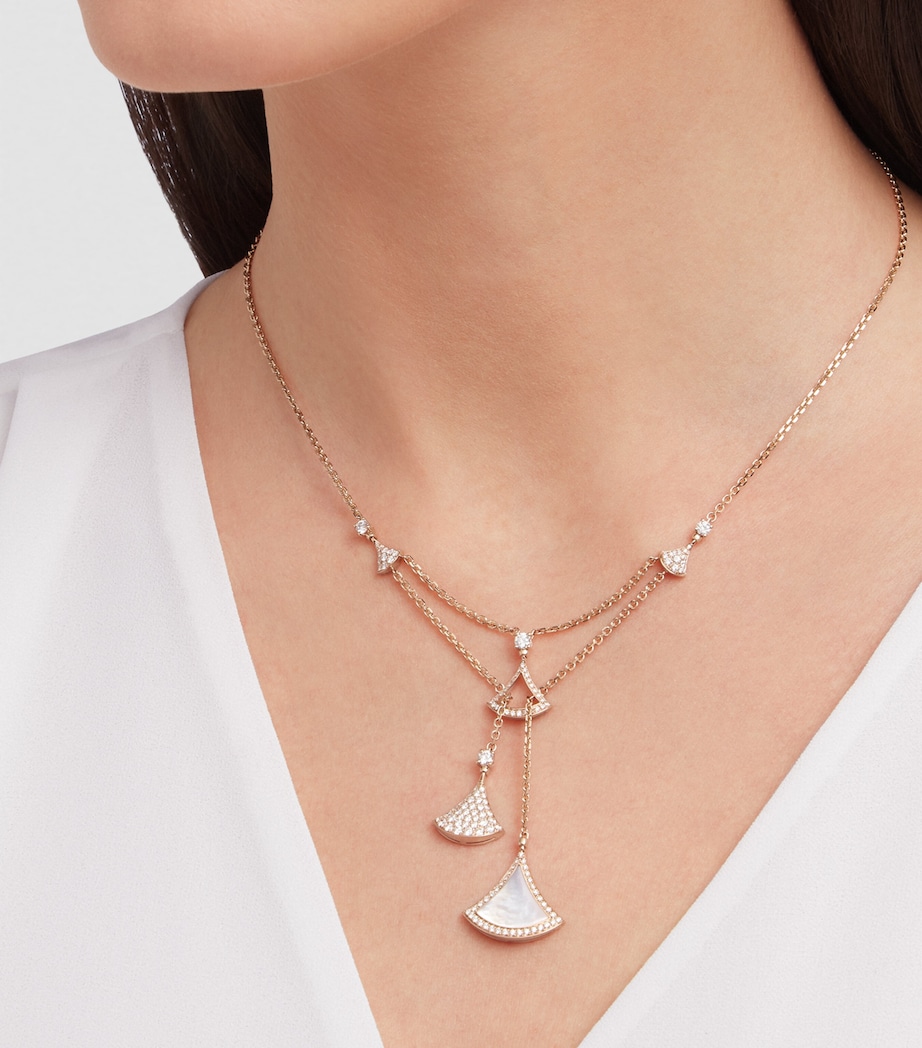 Rose Gold, Mother-of-Pearl and Diamond Divas' Dream Necklace PINK GOLD Image 4